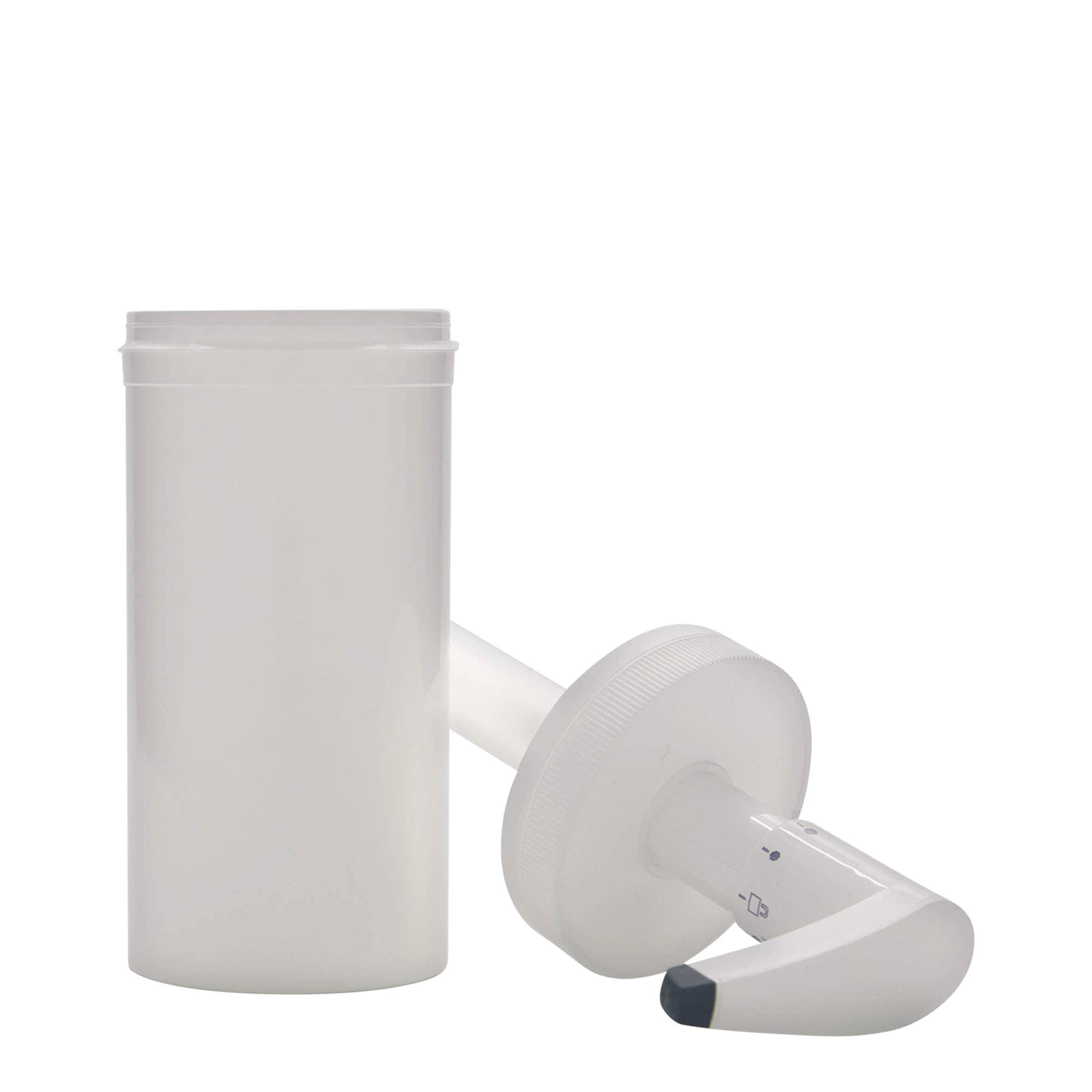 655 ml dozatora pudele 'Securibox', PP plastmasas, balta, aizdare: skrūvējams vāciņš