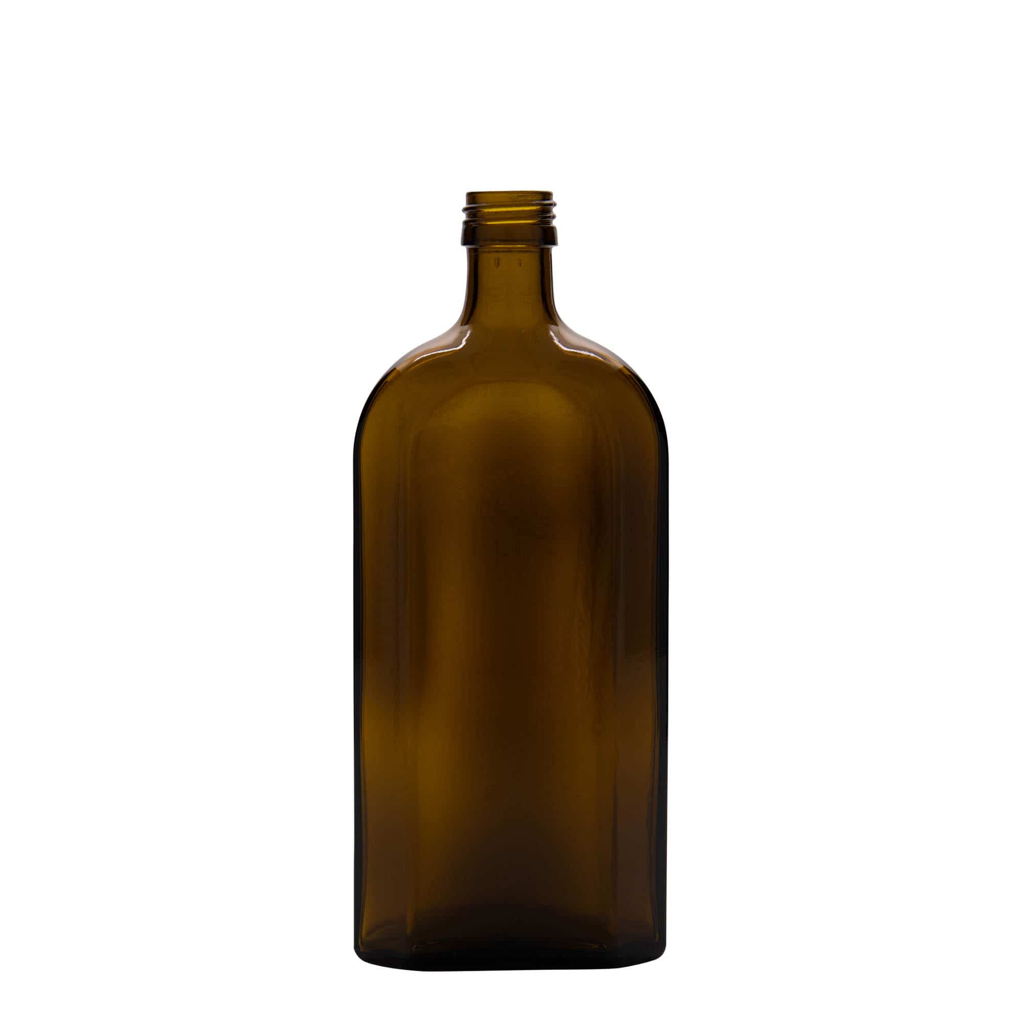500 ml zāļu pudelīte 'Meplat', ovāla, stikla, brūna, aizdare: PP 28 500 ml zāļu pudelīte 'Meplat', ovāla, stikla, brūna, aizdare: PP 28