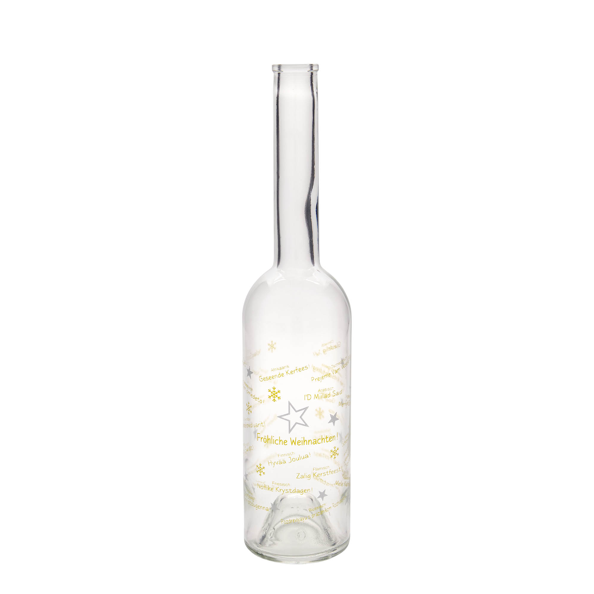 500 ml stikla pudele 'Opera', motīvs: Ziemassvētki pasaulē, atvere: korķis