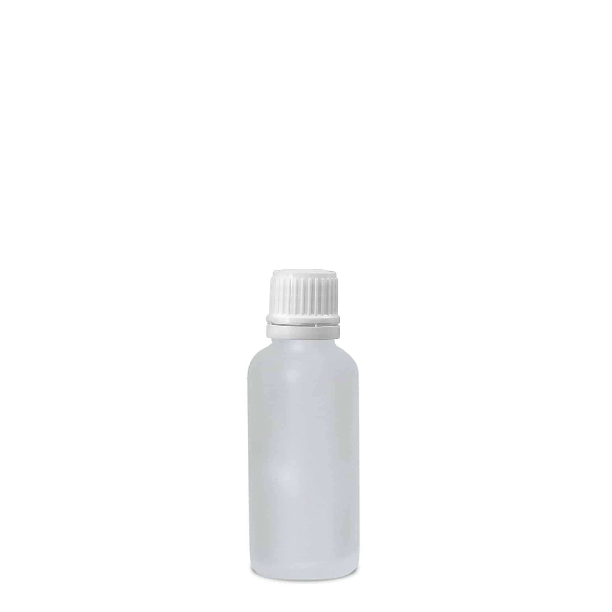 30 ml medicininis butelis, stiklas, rudas matinis, kaklelis: DIN 18