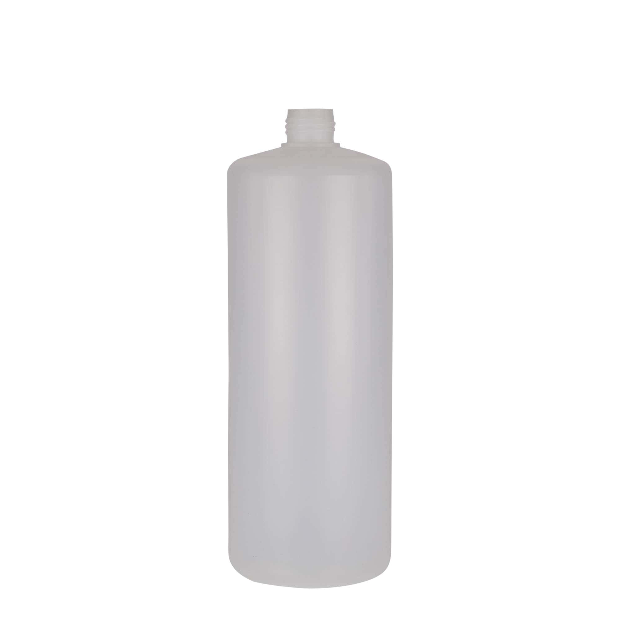 1000 ml cilindriska pudele, PE plastmasas, dabīga, aizdare: skrūvējams vāciņš 1000 ml cilindriska pudele, PE plastmasas, dabīga, aizdare: skrūvējams vāciņš