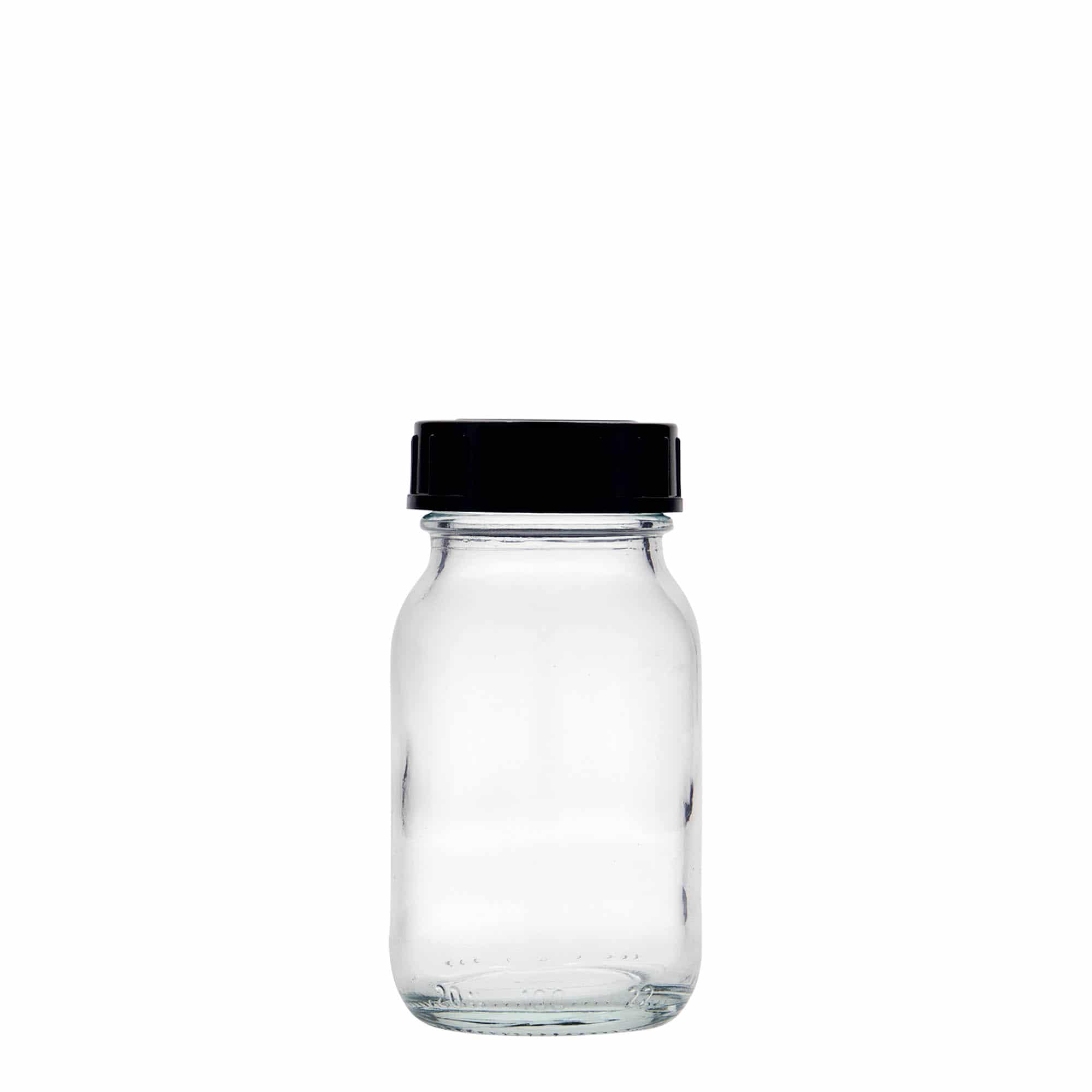 100 ml plata kakla stikla trauks, atvere: DIN 40