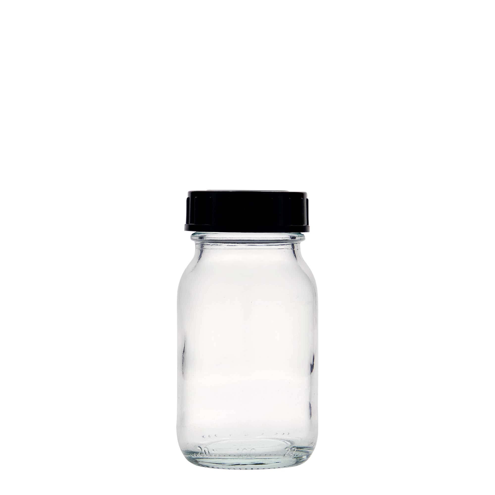 100 ml plata kakla stikla trauks, atvere: DIN 40