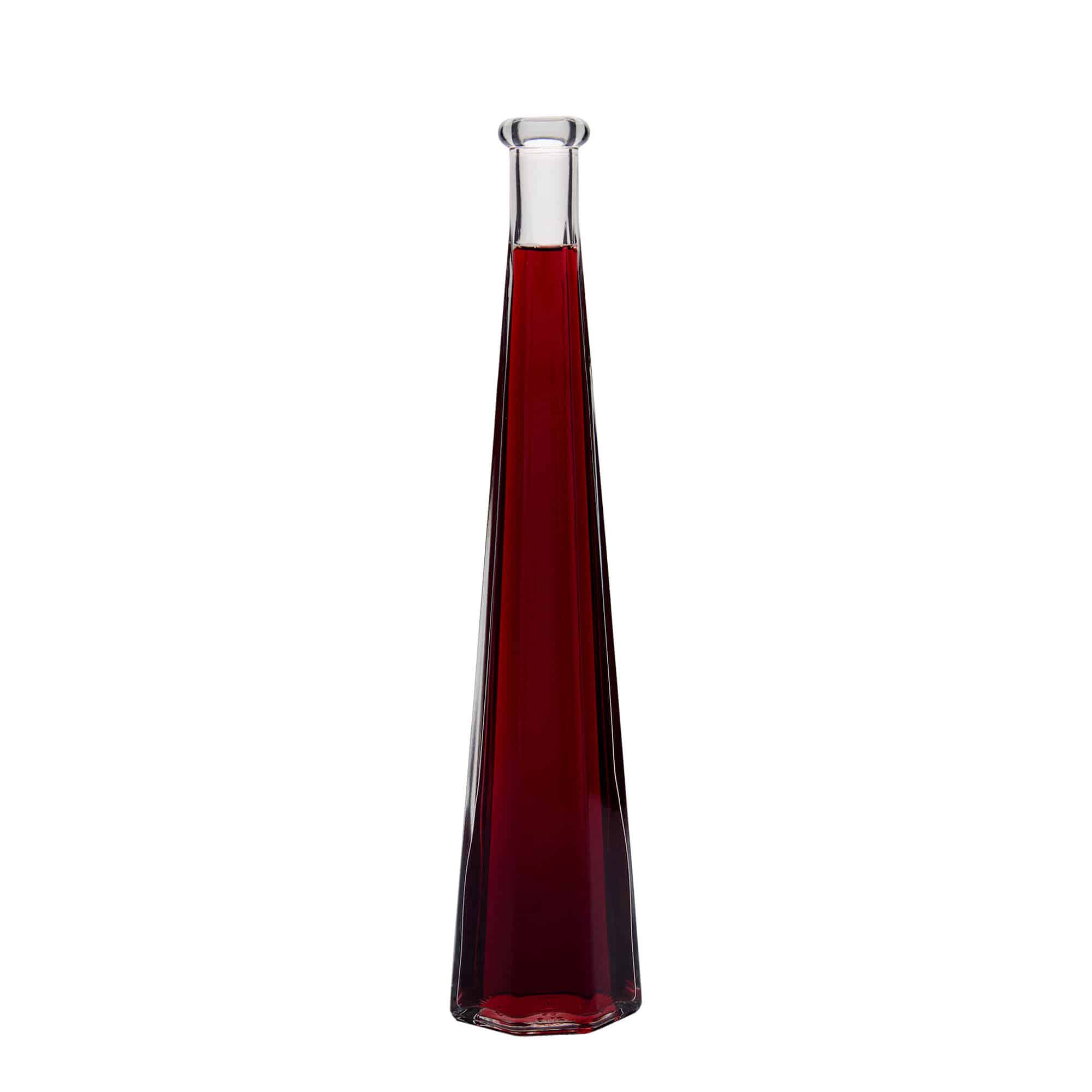 200 ml stikla pudele 'Dama Sexta', sešstūraina, atvere: korķis