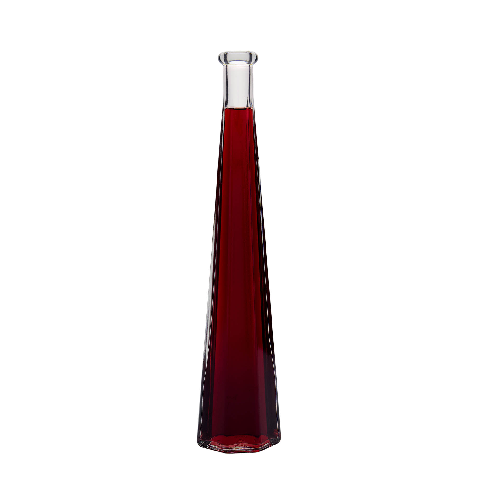200 ml stikla pudele 'Dama Sexta', sešstūraina, atvere: korķis