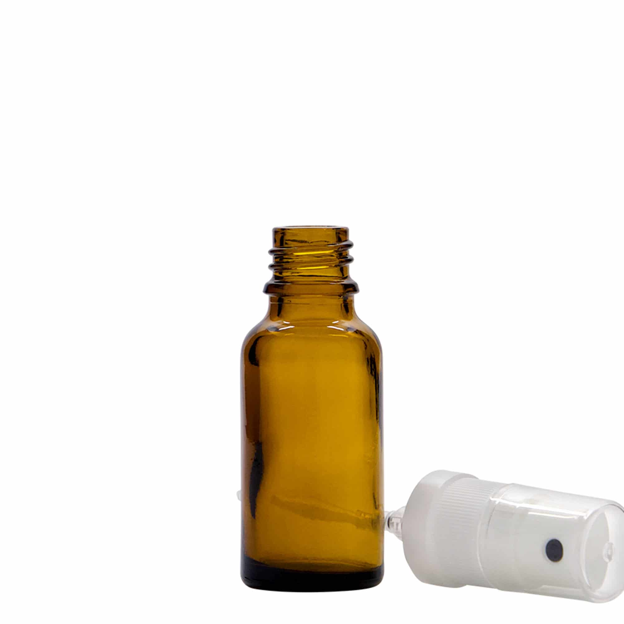 20 ml zāļu pudelīte ar smidzinātāju, stikla, brūna, aizdare: DIN 18