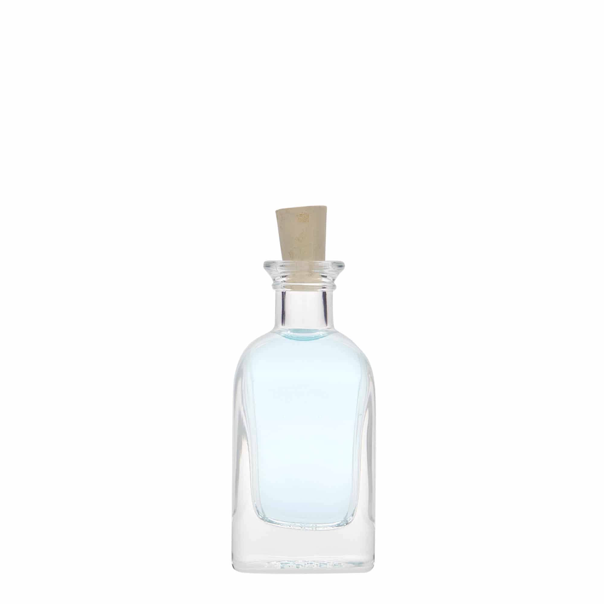 40 ml stikla pudele, farmācijas, 'Carré', kvadrātiska, aizdare: korķis