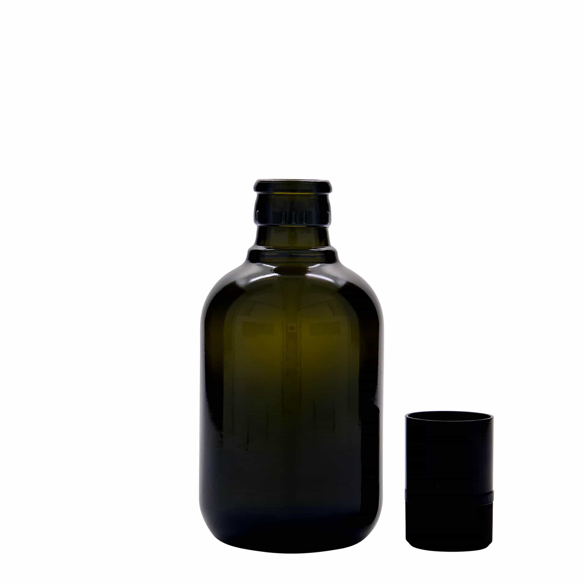 250 ml etiķe/eļļas pudele 'Biolio', stikla, antīki zaļa, aizdare: DOP