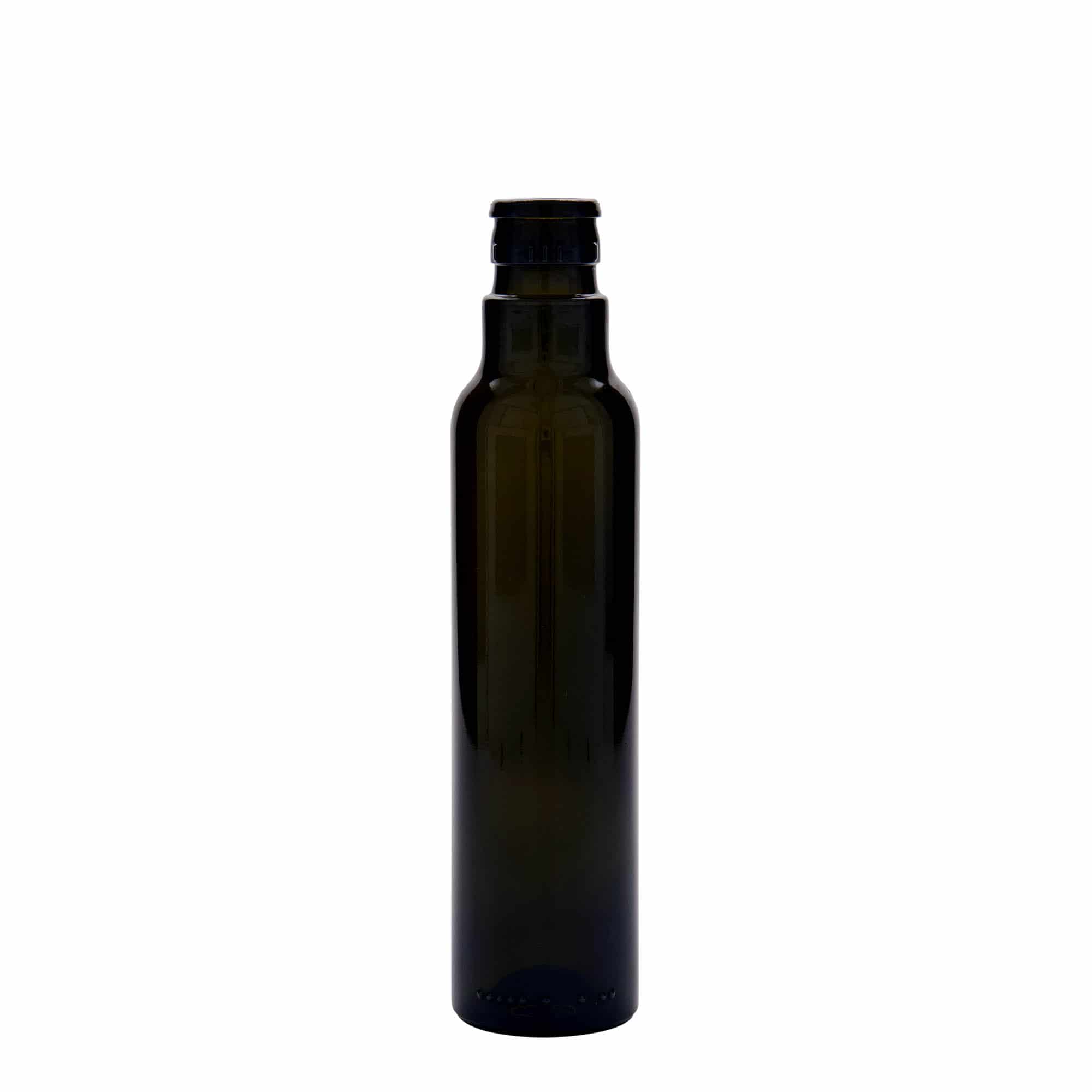 250 ml etiķa/eļļas pudele 'Willy New', stikla, antīki zaļa, aizdare: DOP 250 ml etiķa/eļļas pudele 'Willy New', stikla, antīki zaļa, aizdare: DOP