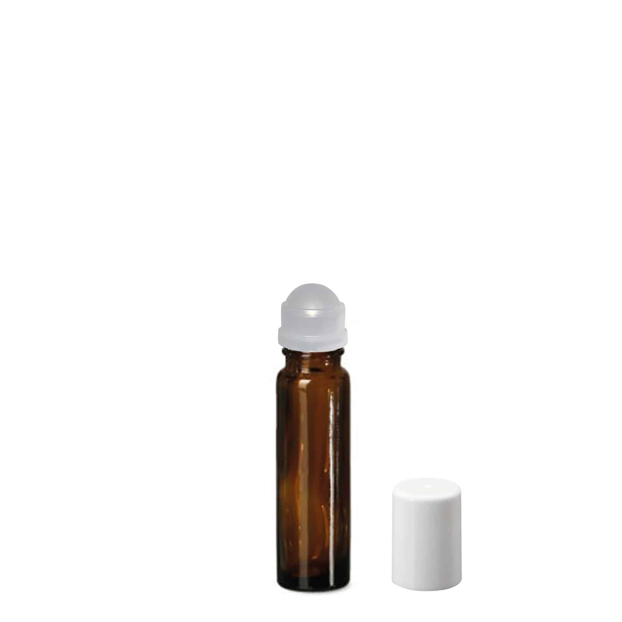 10 ml roll-on pudele, stikls, brūna, atvere: skrūvējams aizvērējs