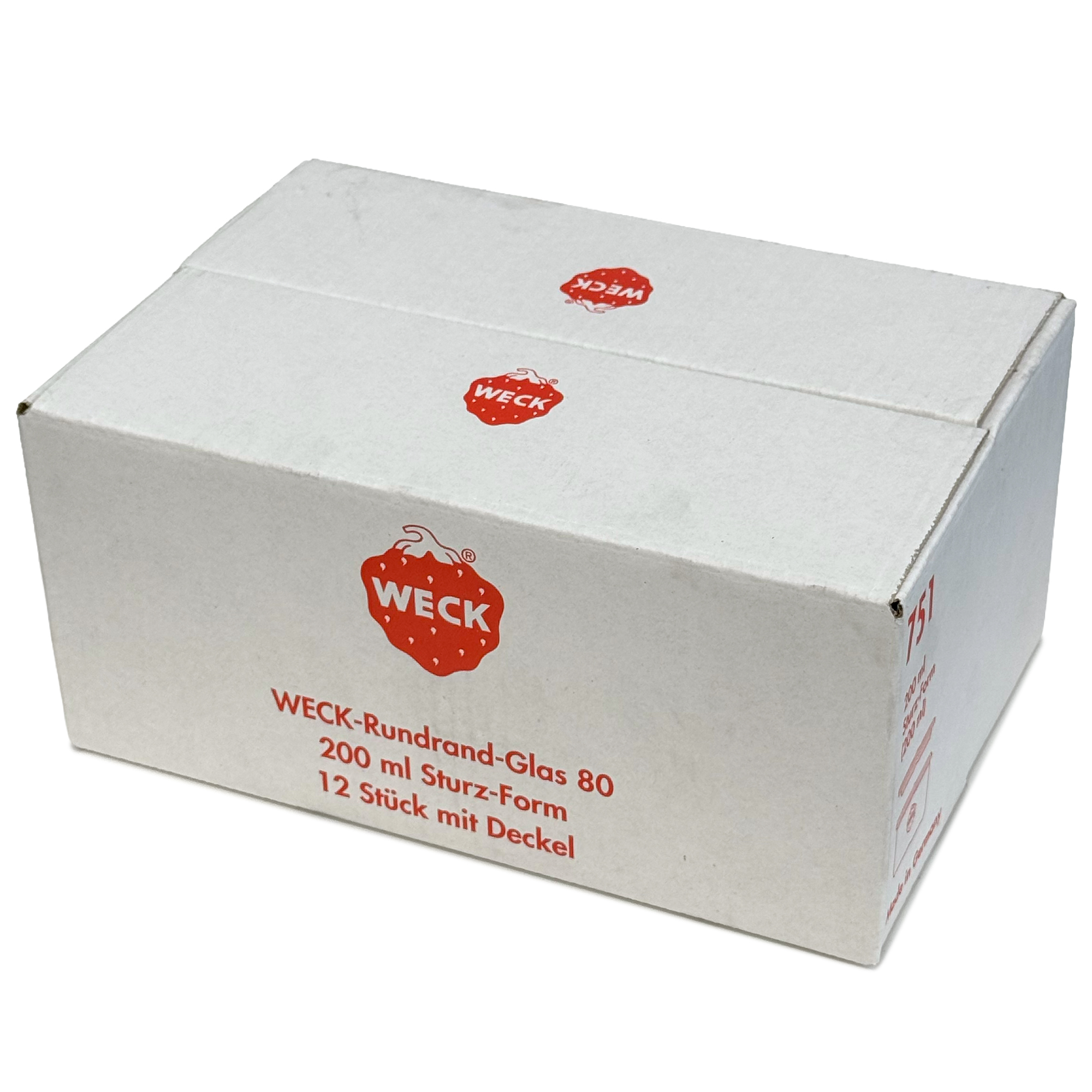 12x 200 ml WECK krituma burka ar stikla vāciņu RR 80