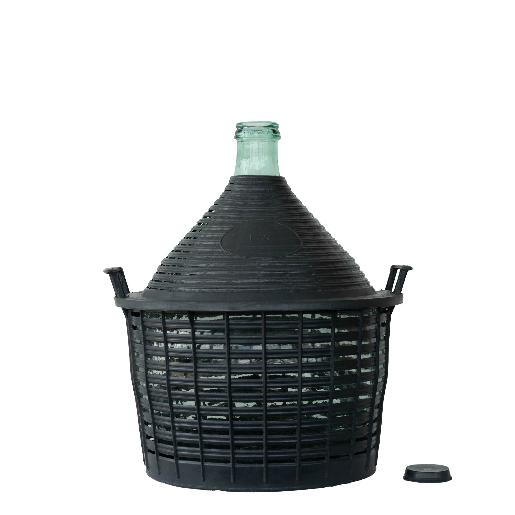 20 l balona pudele ar šauru kaklu, stikls, atvere: uzgaliņa vāciņš