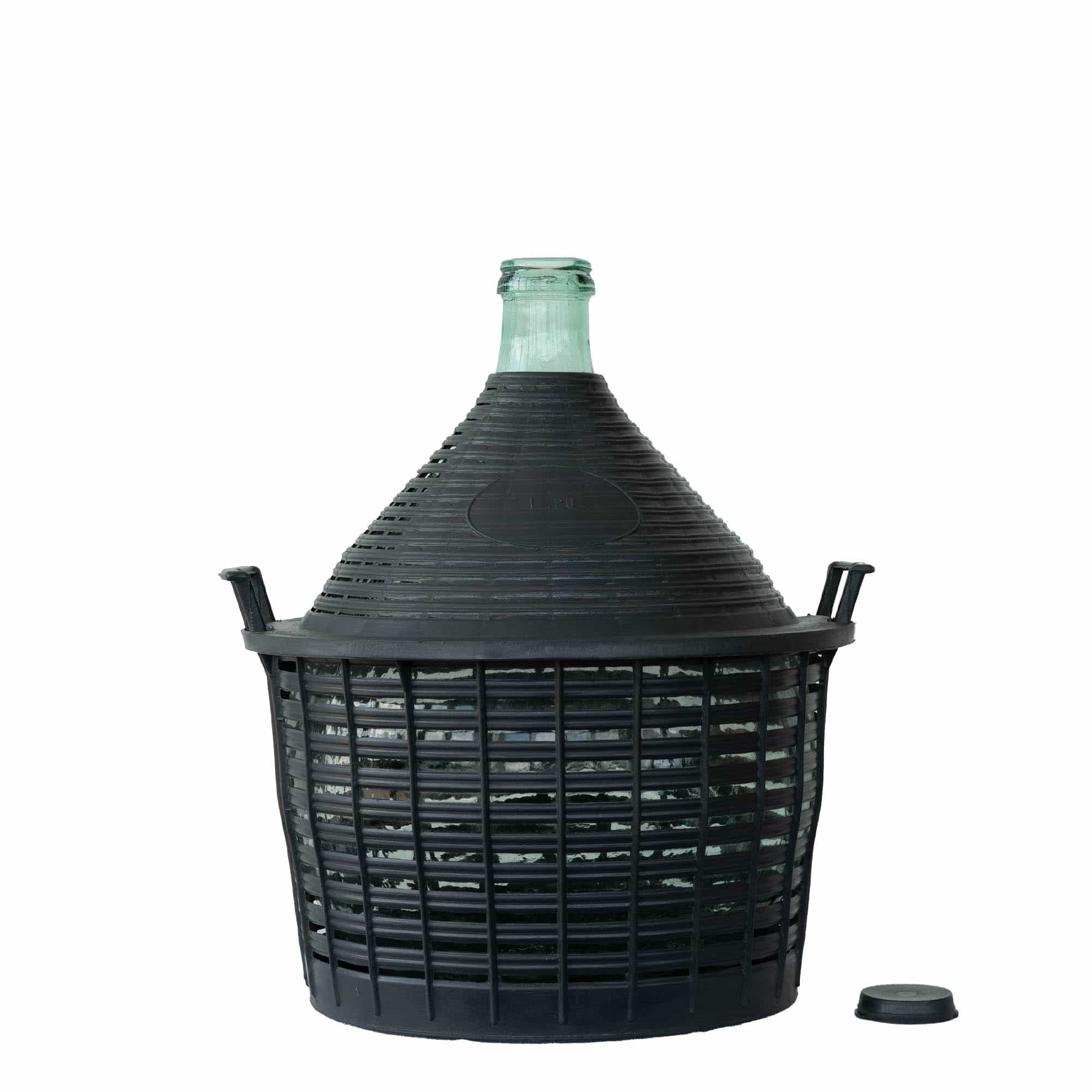 20 l balona pudele ar šauru kaklu, stikls, atvere: uzgaliņa vāciņš