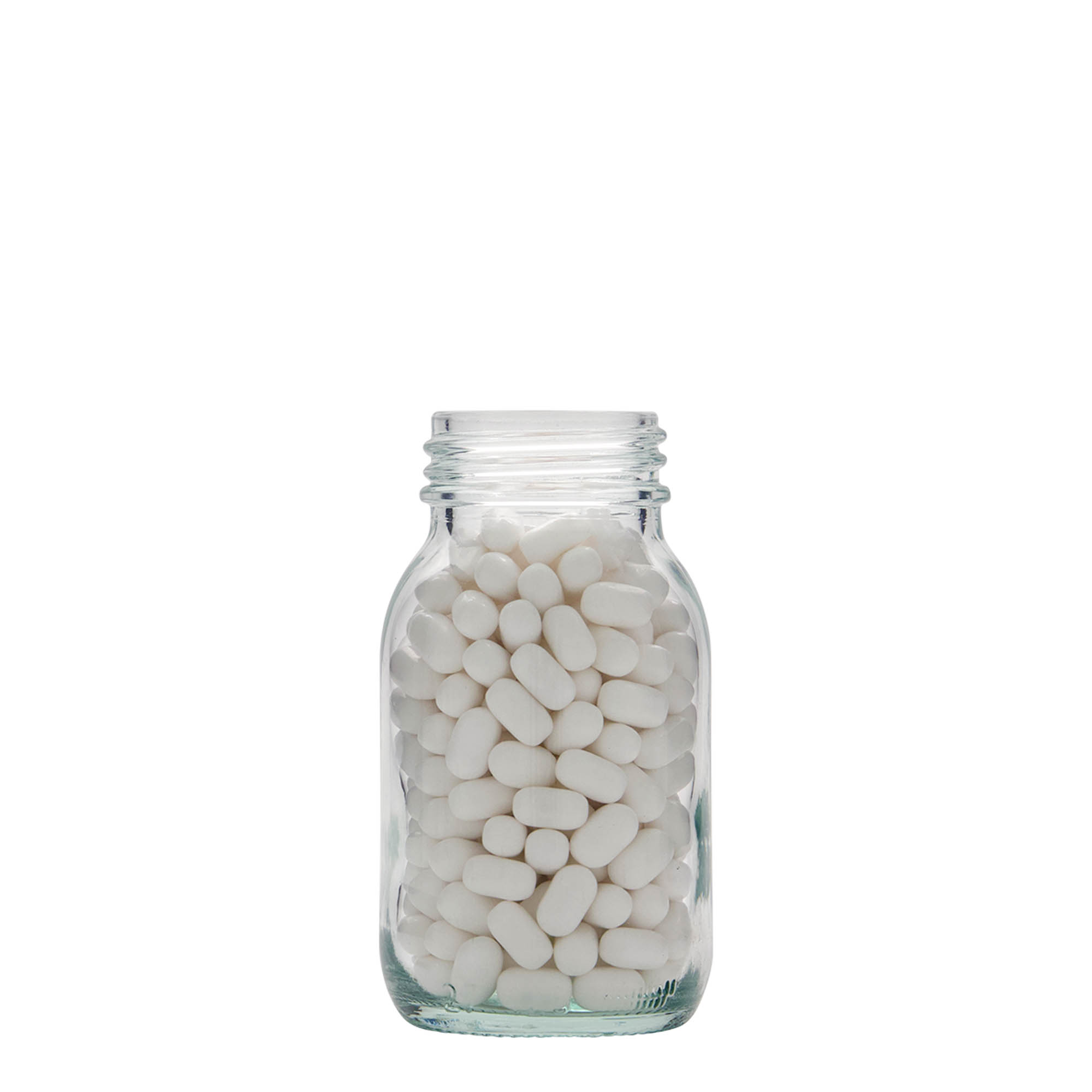 125 ml plata kakla stikla trauks, atvere: DIN 40