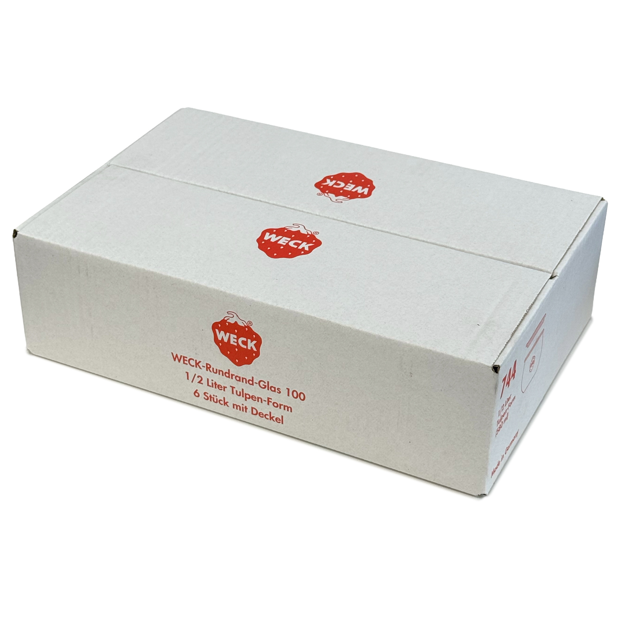 6x 580 ml WECK tulpes formas burka ar stikla vāciņu RR 100