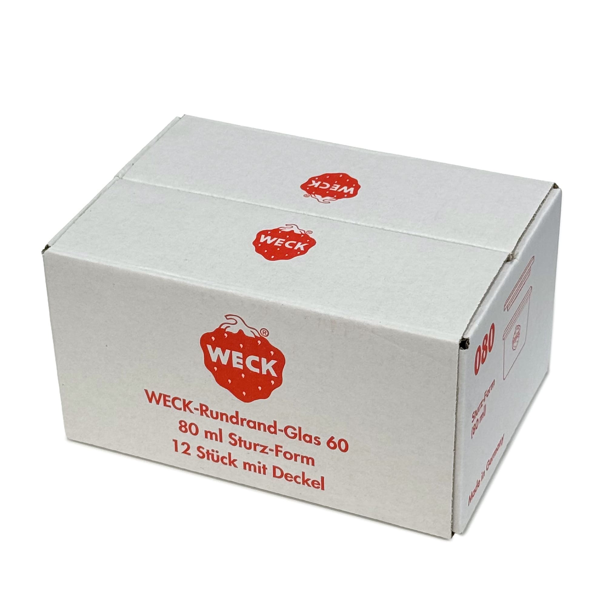 12x 80 ml WECK krituma burka ar stikla vāciņu RR 60