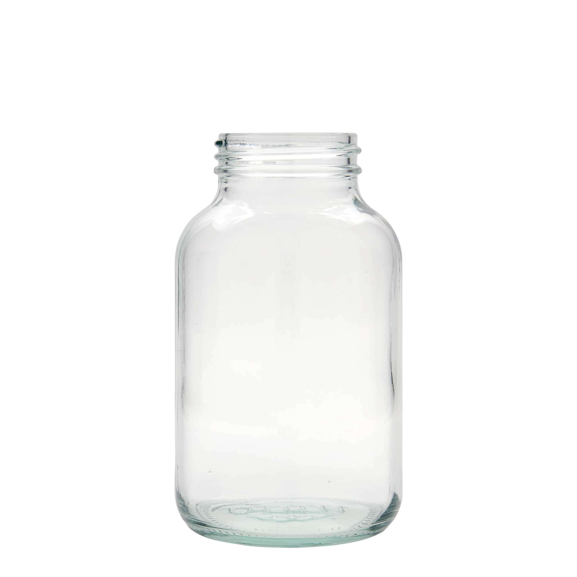 1.000 ml plata kakla stikla burka, atvere: DIN 68 1.000 ml plata kakla stikla burka, atvere: DIN 68