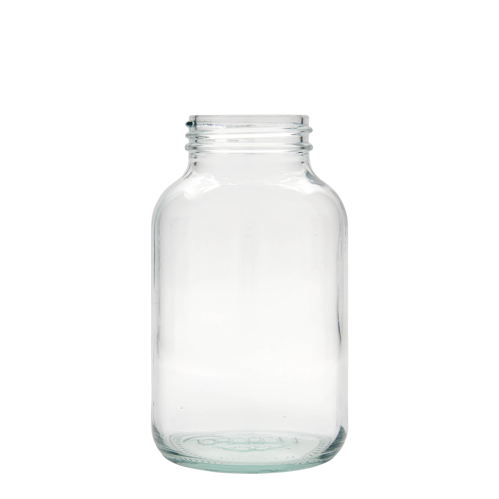 1.000 ml plata kakla stikla burka, atvere: DIN 68 1.000 ml plata kakla stikla burka, atvere: DIN 68