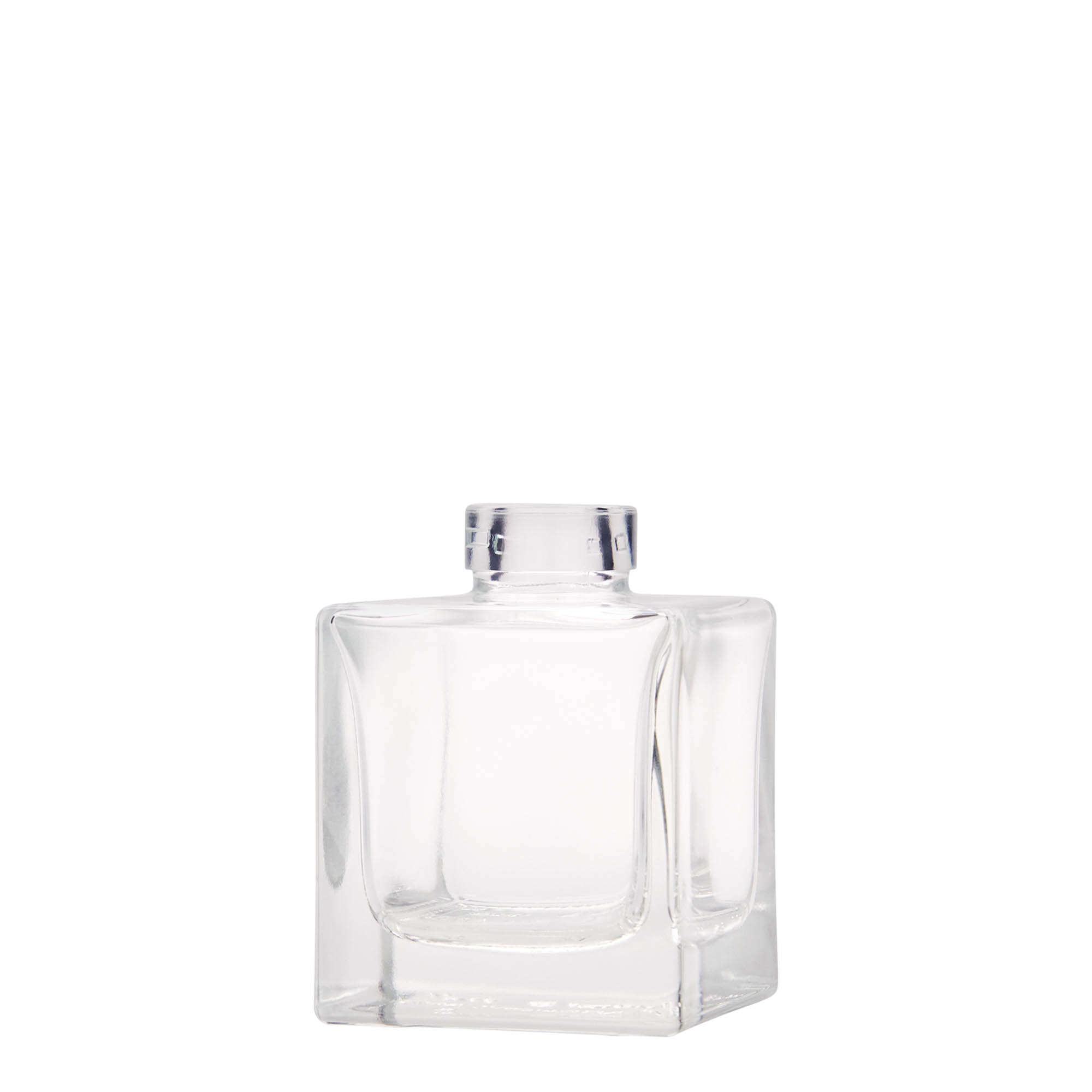 100 ml stikla pudele 'Cube', kvadrātveida, atvere: korķis