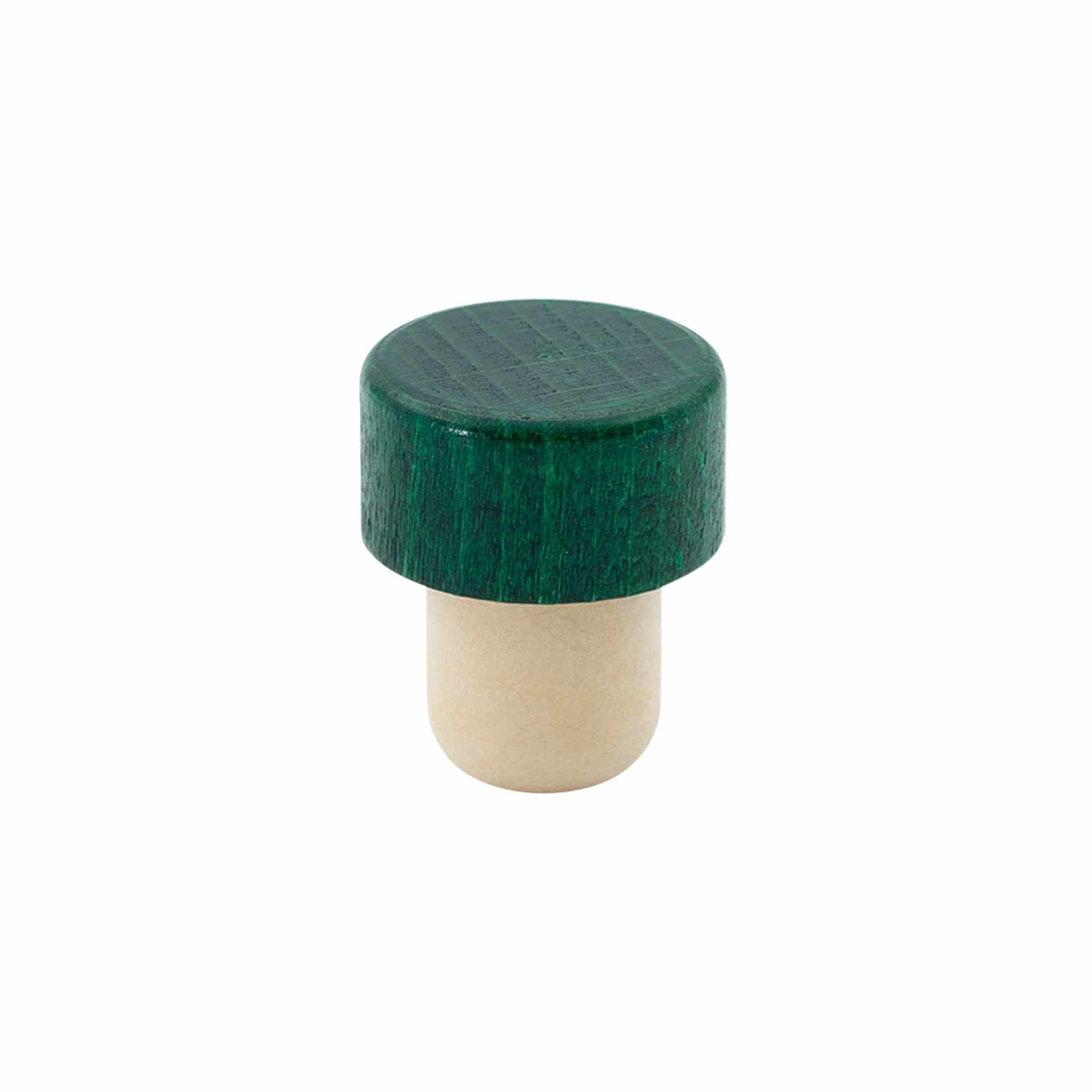Roktura korķis 19 mm, koks/plastmasa, zaļš, priekš atveres: korķis Roktura korķis 19 mm, koks/plastmasa, zaļš, priekš atveres: korķis