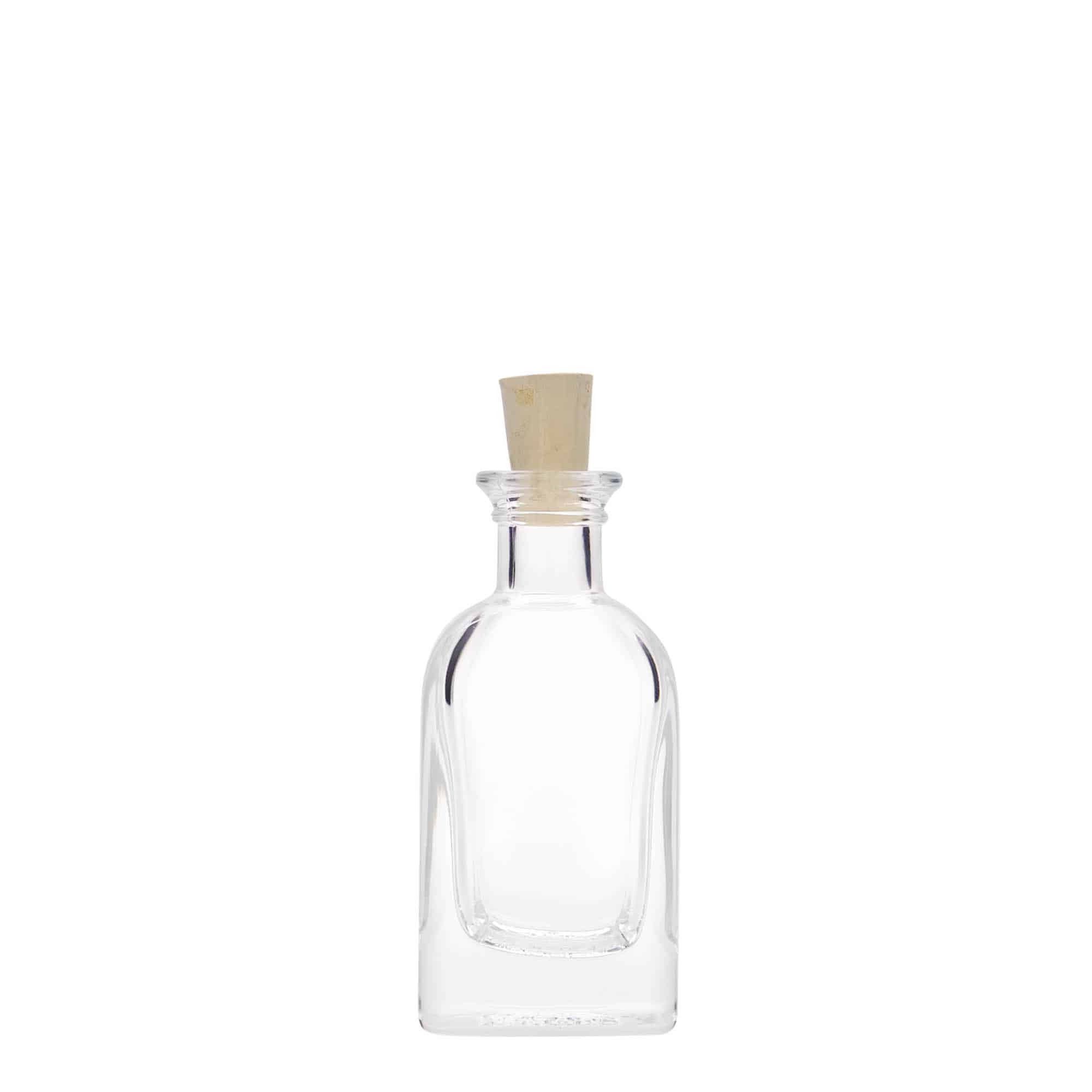 40 ml stikla pudele, farmācijas, 'Carré', kvadrātiska, aizdare: korķis 40 ml stikla pudele, farmācijas, 'Carré', kvadrātiska, aizdare: korķis