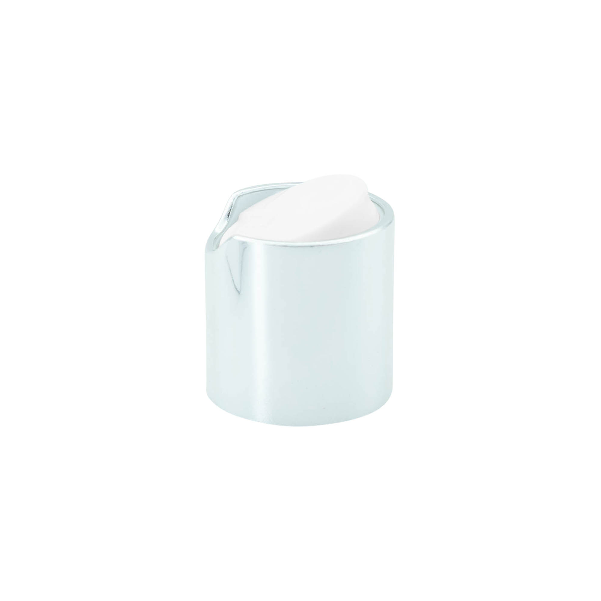 Skrūvējams vāciņš Disc Top, PP plastmasas, sudraba, aizdarei: 24/410