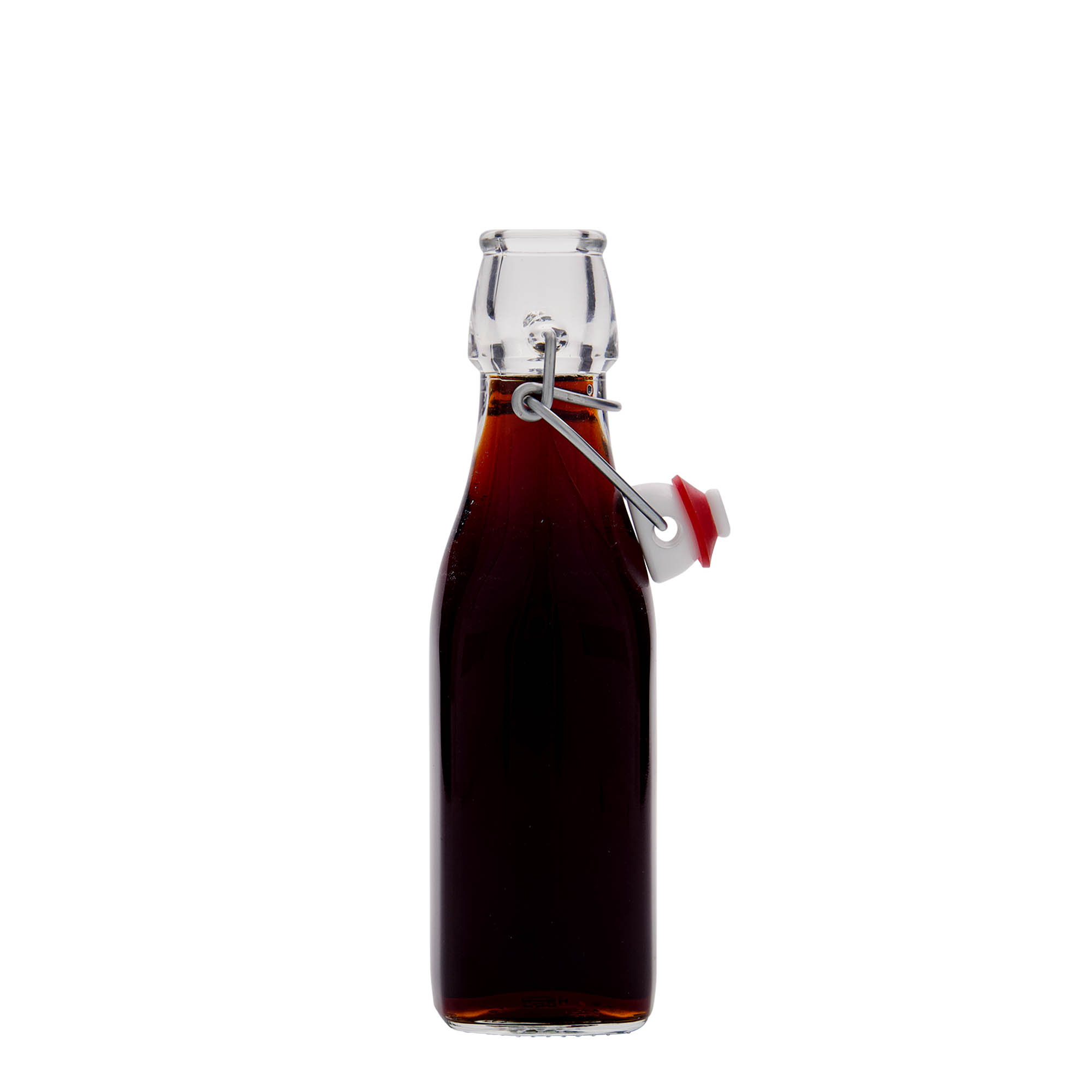 250 ml stikla pudele 'Swing, kvadrātveida, atvere: aizbīdņa aizdare 250 ml stikla pudele 'Swing, kvadrātveida, atvere: aizbīdņa aizdare