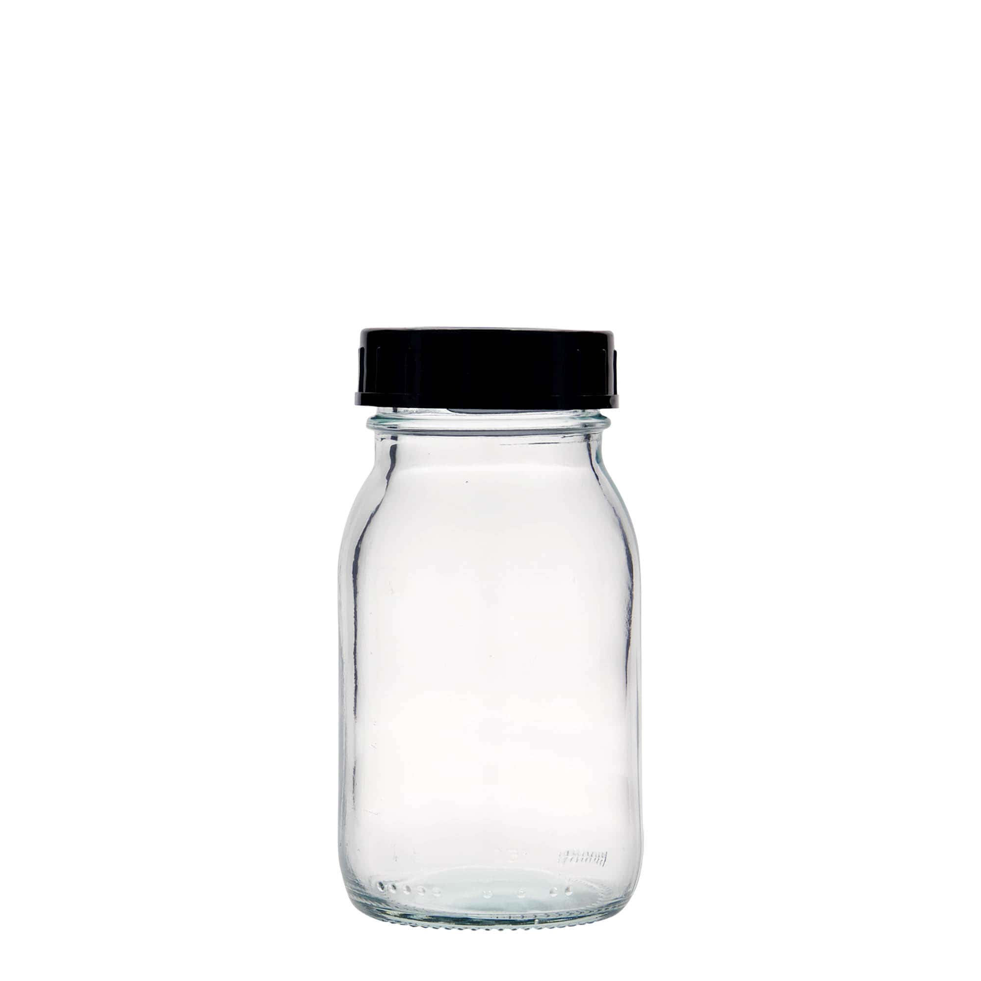 150 ml plata kakla stikla burka, atvere: DIN 45
