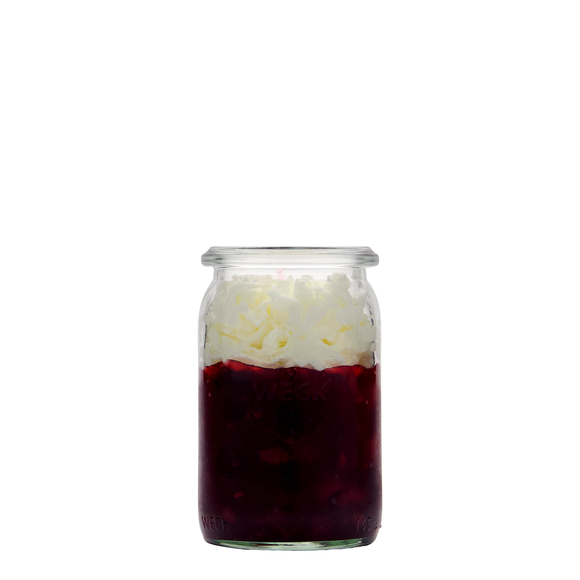 145 ml WECK cilindrveida stikls, atvere: apaļš malu gredzens
