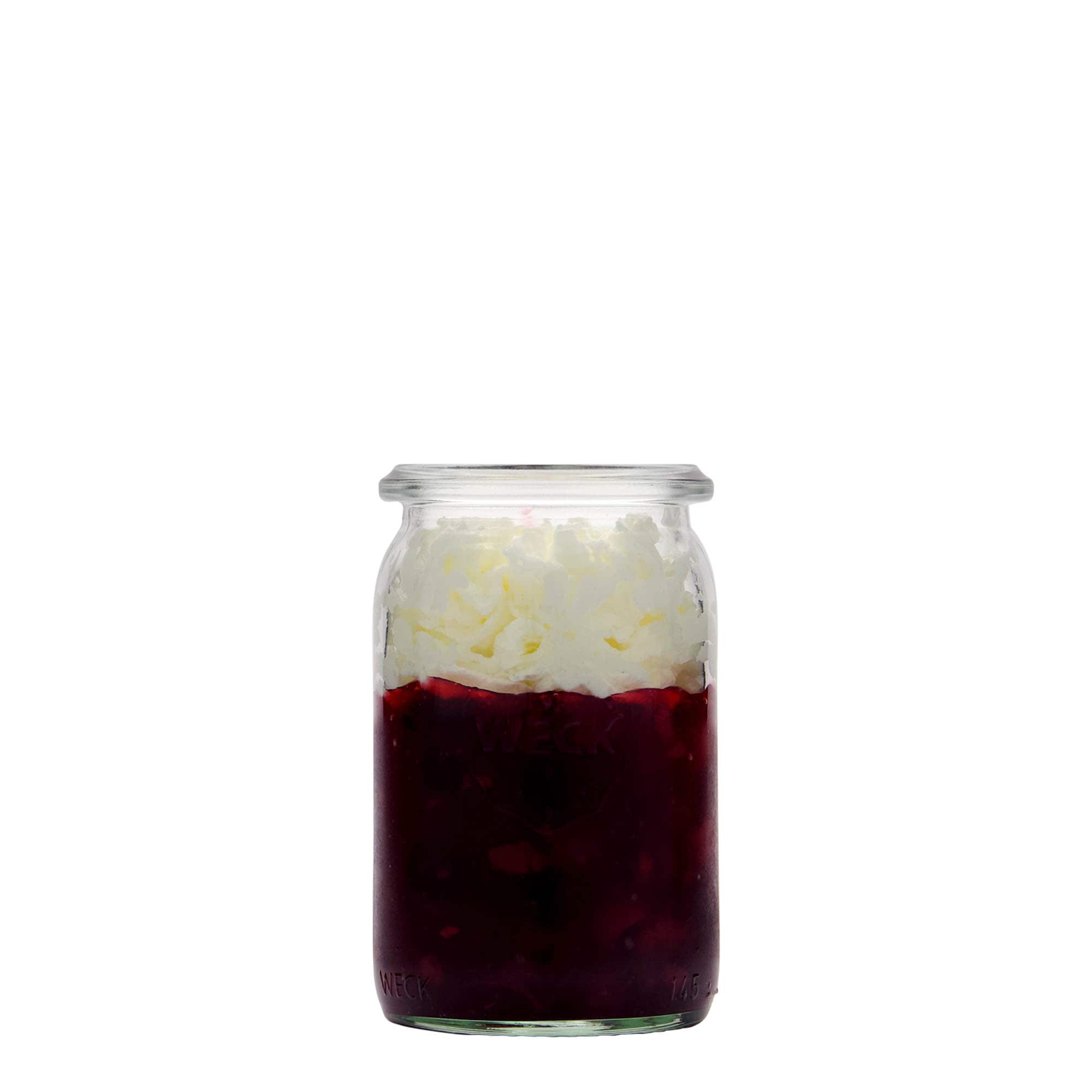 145 ml WECK cilindrveida stikls, atvere: apaļš malu gredzens
