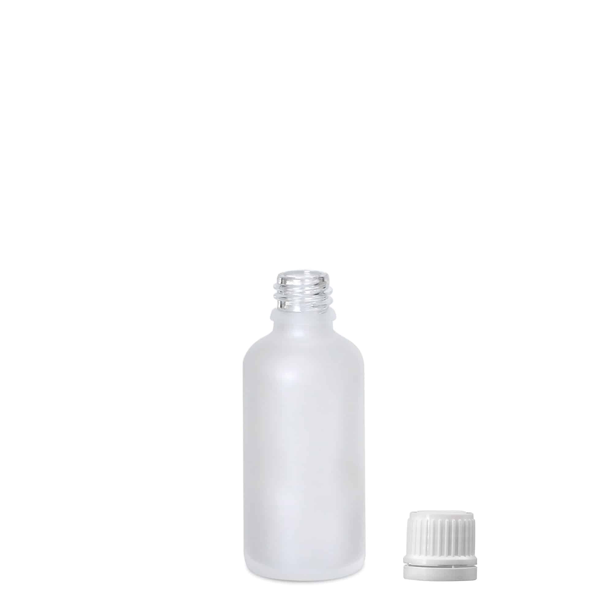 50 ml medicīnas pudele, stikls, matēts, atvere: DIN 18