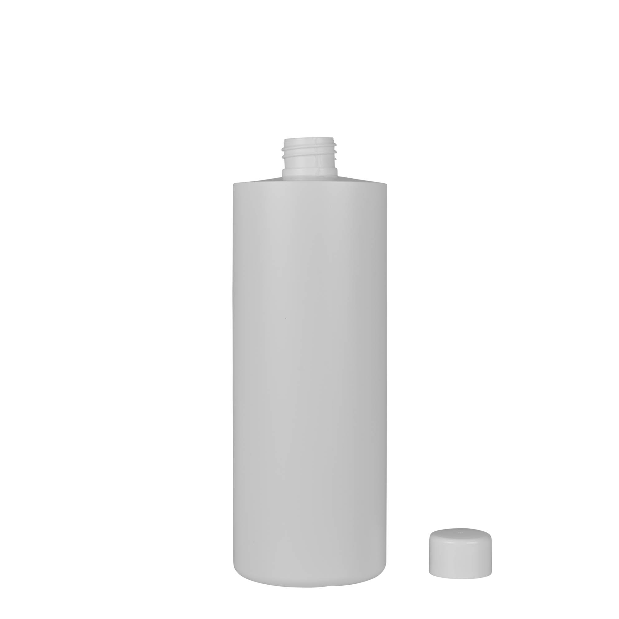 500 ml plastmasas pudele 'Pipe', zaļa HDPE, balta, atvere: 24/410 500 ml plastmasas pudele 'Pipe', zaļa HDPE, balta, atvere: 24/410