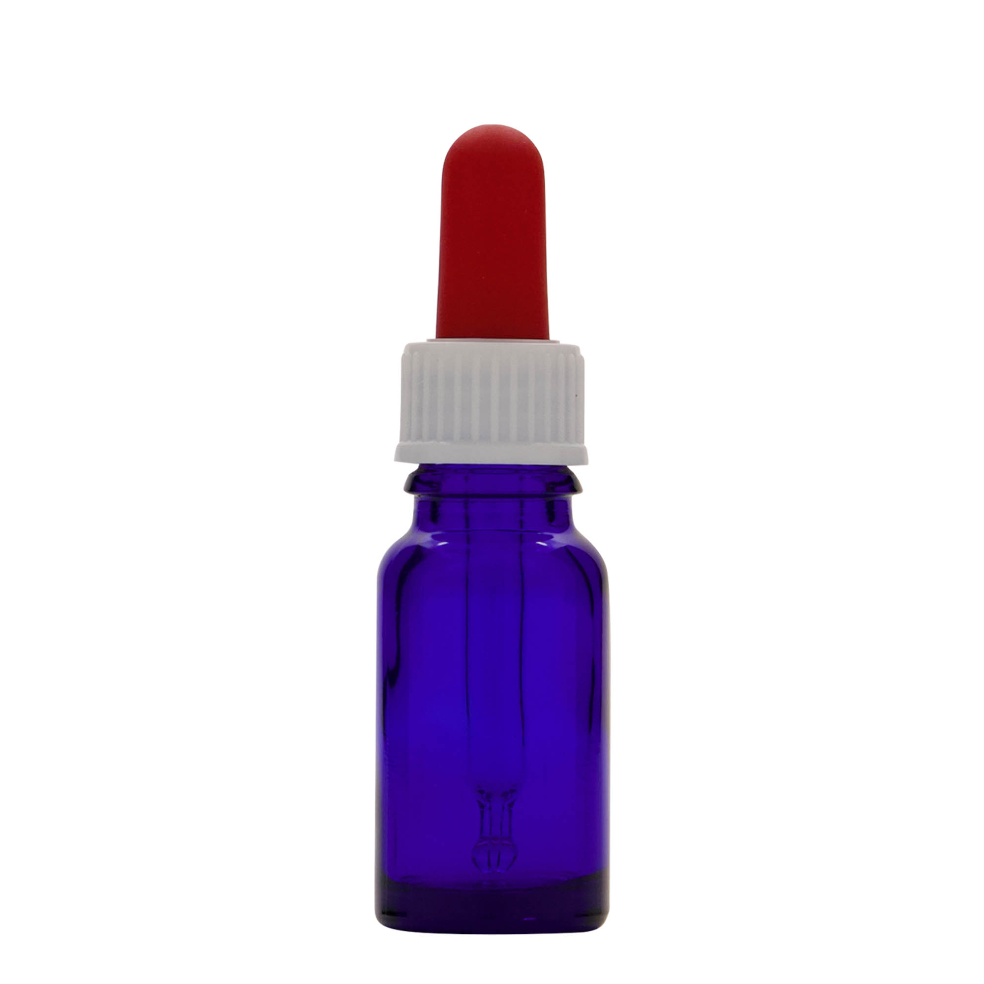 10 ml pilināmā pudelīte medicīnai, stikls, karaliski zils-sarkans, atvere: DIN 18 10 ml pilināmā pudelīte medicīnai, stikls, karaliski zils-sarkans, atvere: DIN 18
