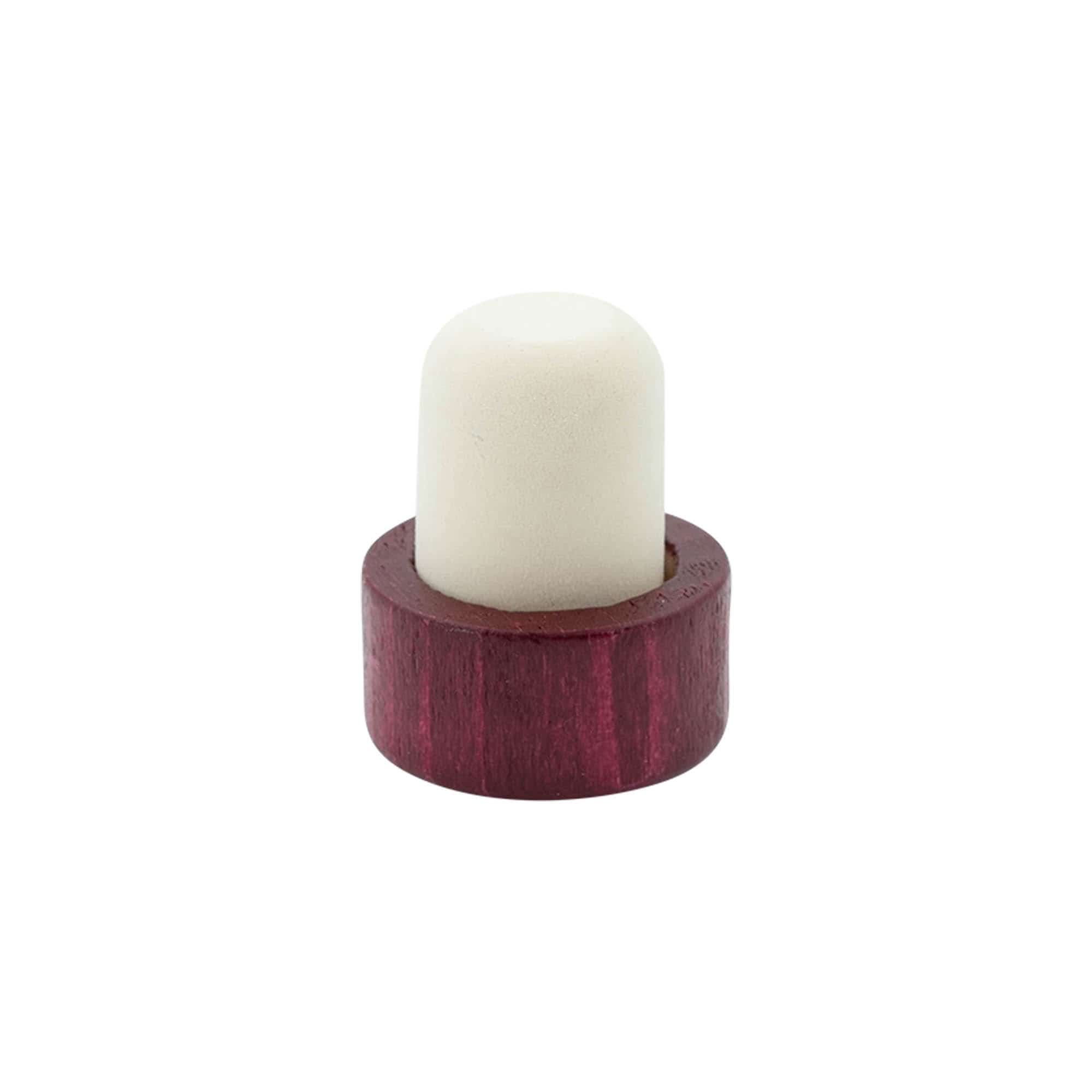 Roktura korķis 19 mm, koks/plastmasa, bordo sarkans, mutes daļai: korķis