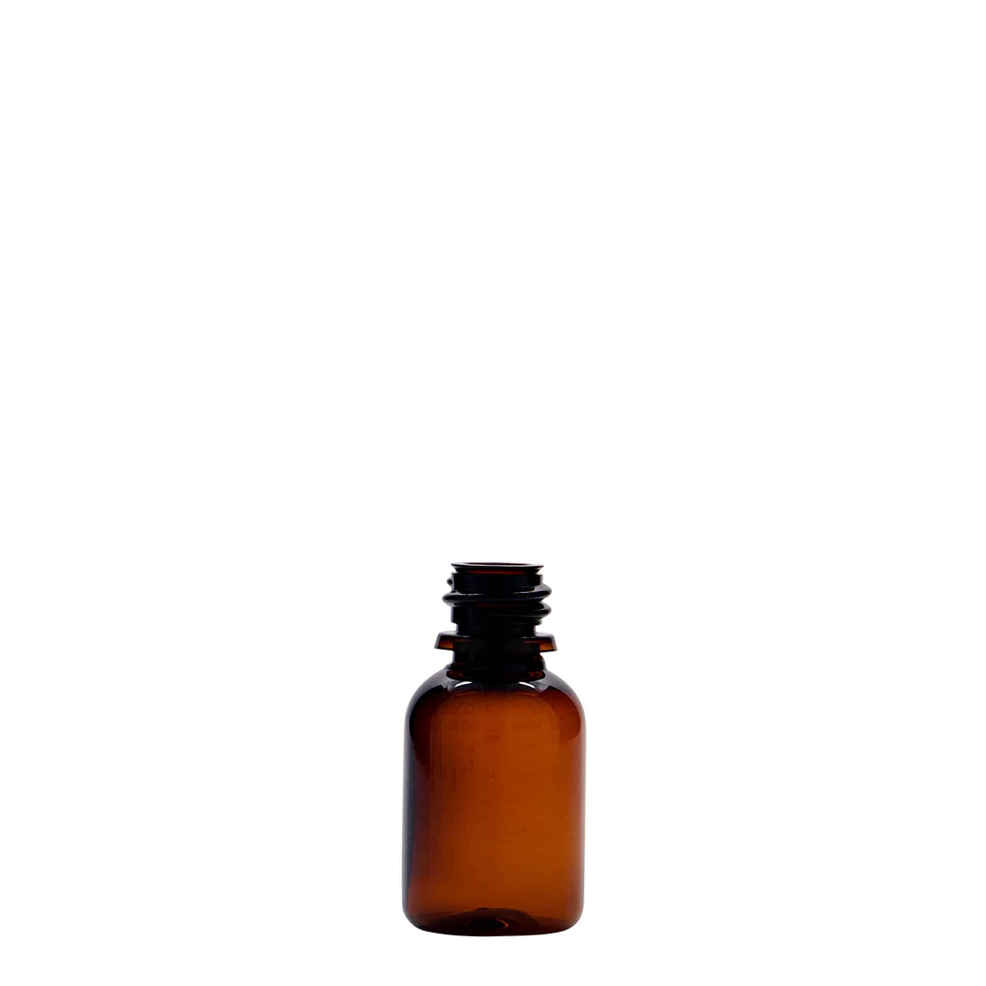20 ml PET zāļu pudelīte 'Easy Living', brūna, plastmasas, aizdare: DIN 18 20 ml PET zāļu pudelīte 'Easy Living', brūna, plastmasas, aizdare: DIN 18