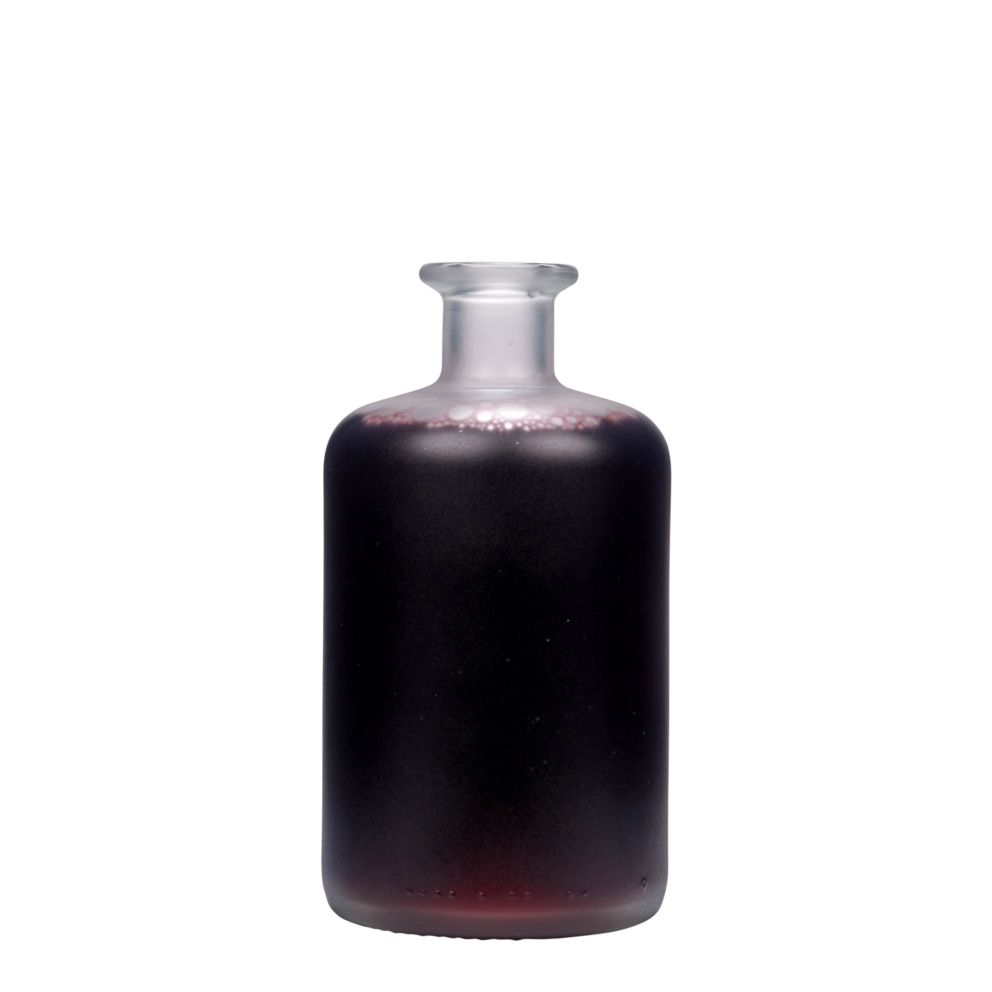 500 ml stikla pudele, aptiekara stils, sasaldēta, atvere: korķis