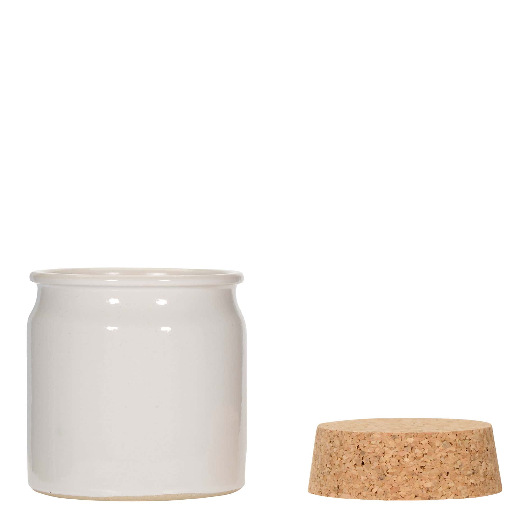 160 ml māla podiņš, keramika, balts, aizdare: korķis