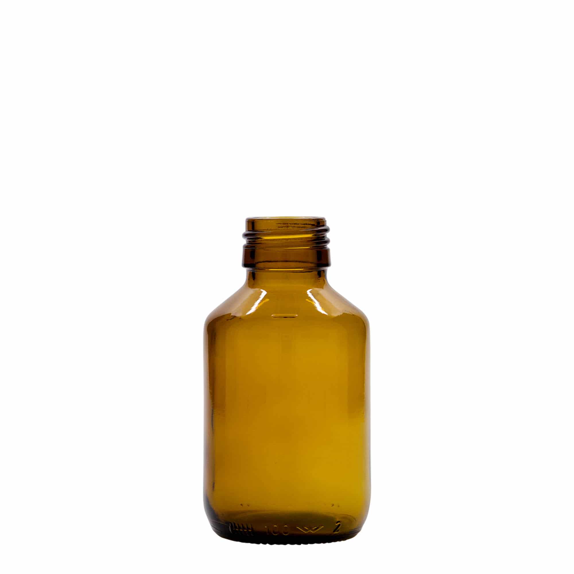 100 ml zāļu pudelīte, brūna, stikla, aizdare: PP 28 100 ml zāļu pudelīte, brūna, stikla, aizdare: PP 28