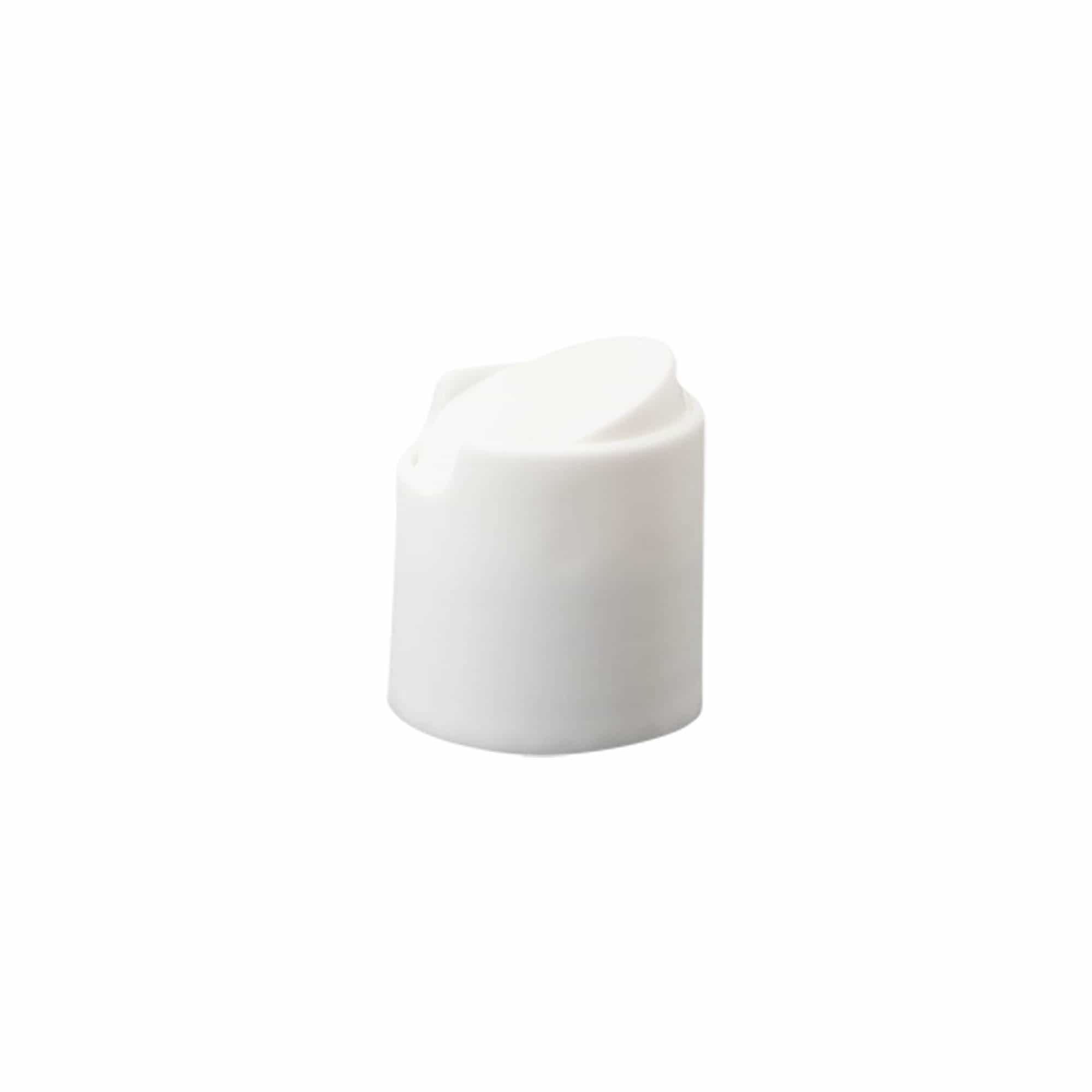 Skrūvējams vāciņš Disc Top, PP plastmasa, balts, priekš atveres: 24/410