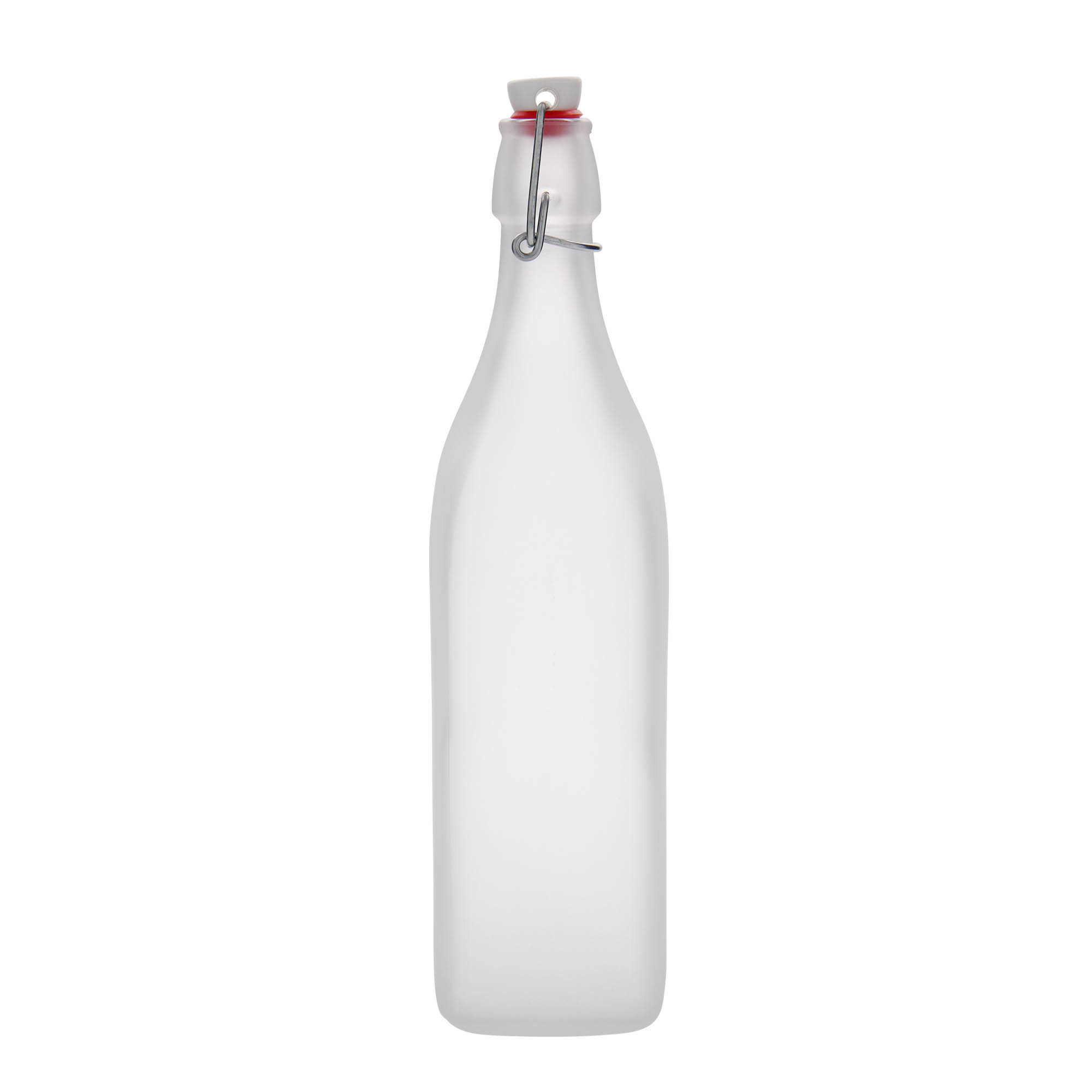 1.000 ml stikla pudele 'Swing, kvadrātveida, matēta, atvere: aizbāžņa aizdare