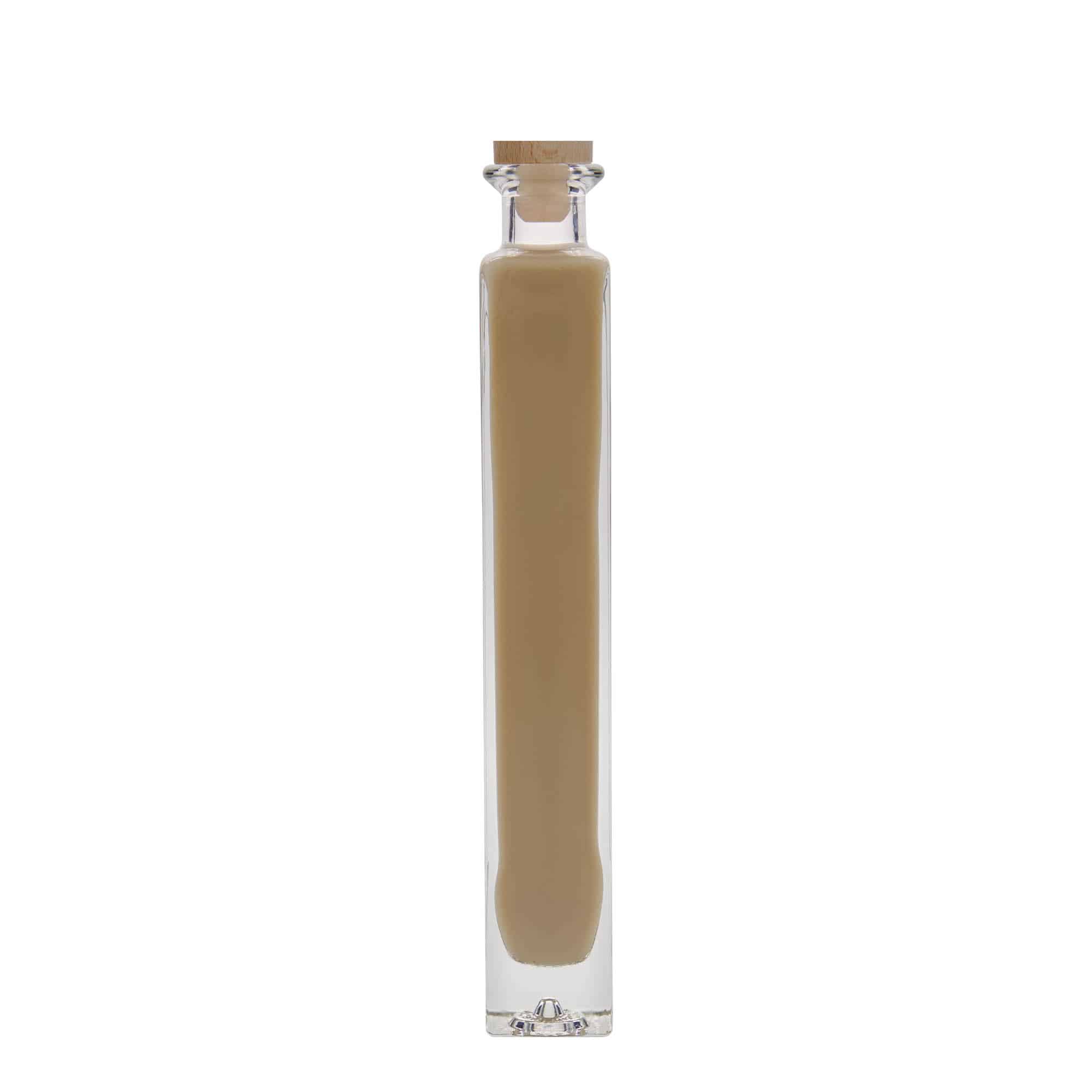 200 ml stikla pudele 'Tommy', kvadrātiska, aizdare: korķis