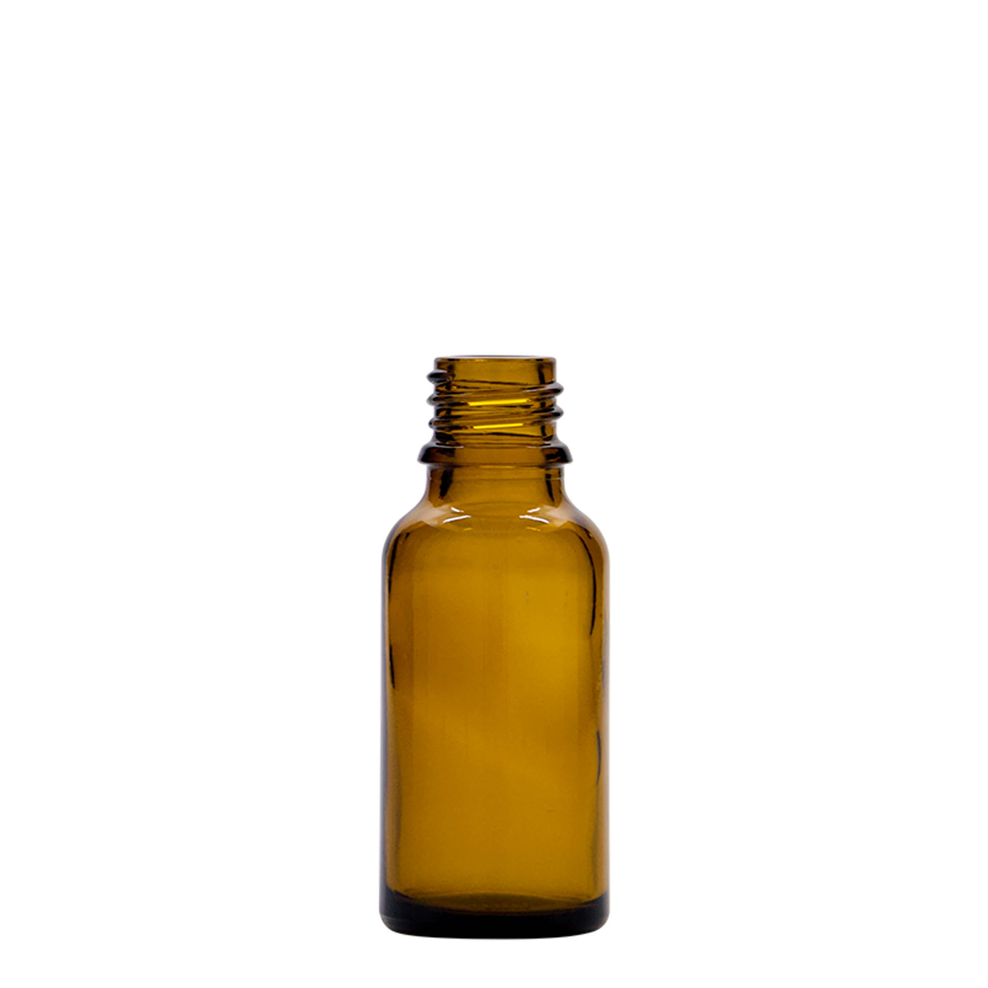 20 ml medicīnas pilināšanas pudelīte, stikls, brūna, atvere: DIN 18
