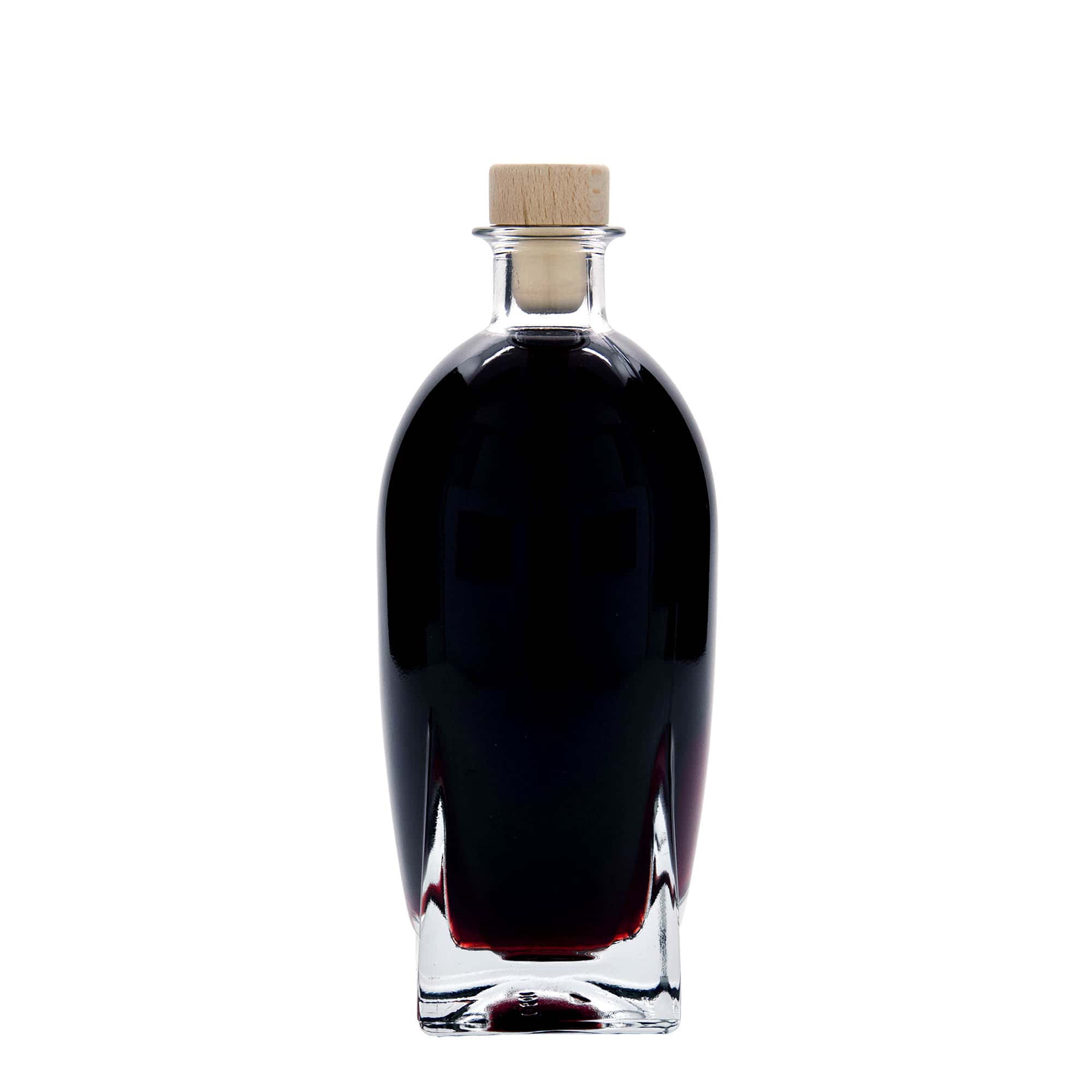 500 ml stikla pudele 'Zino', kvadrātiska, aizdare: korķis