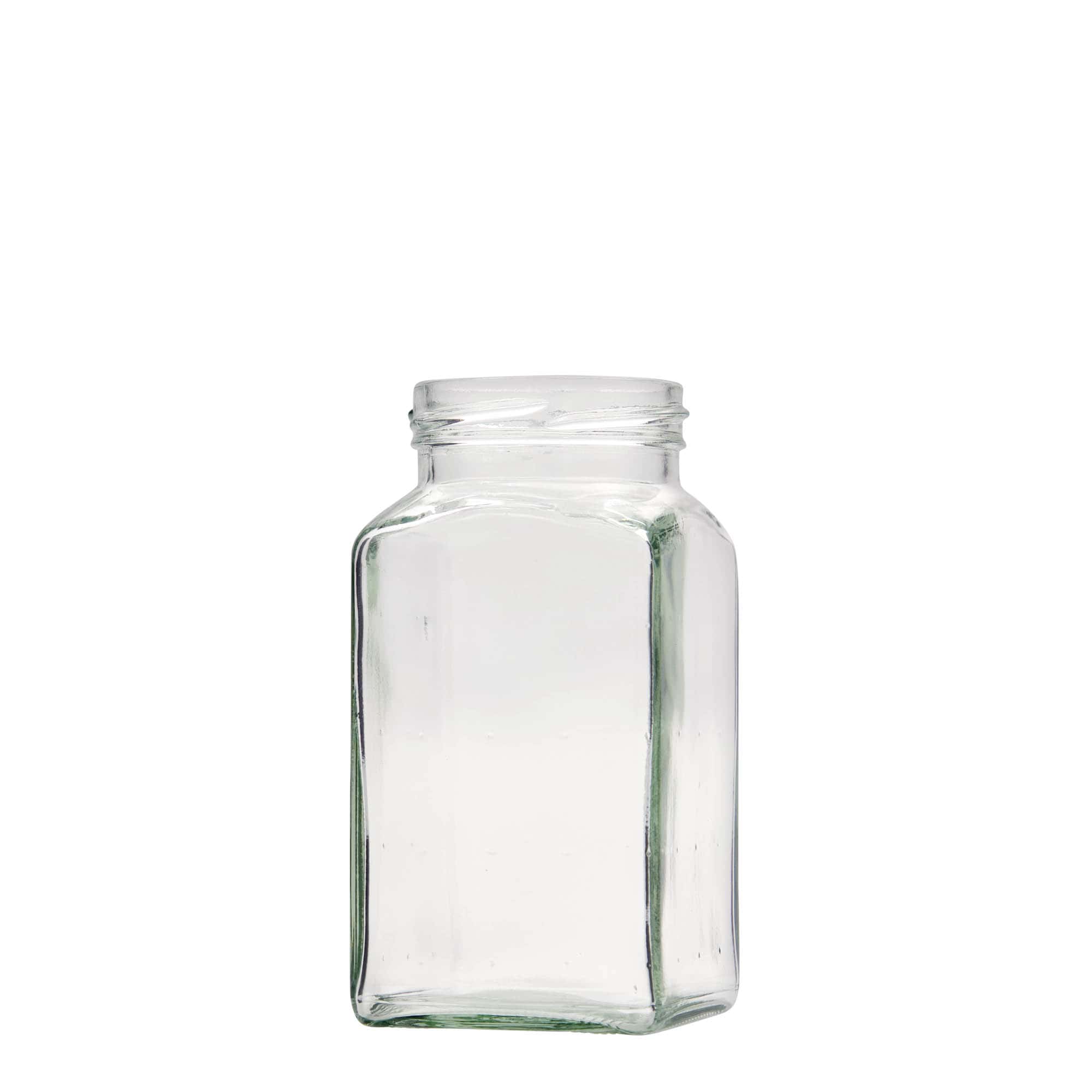 312 ml kvadrātveida stikla burka, atvere: Twist-Off (TO 58)