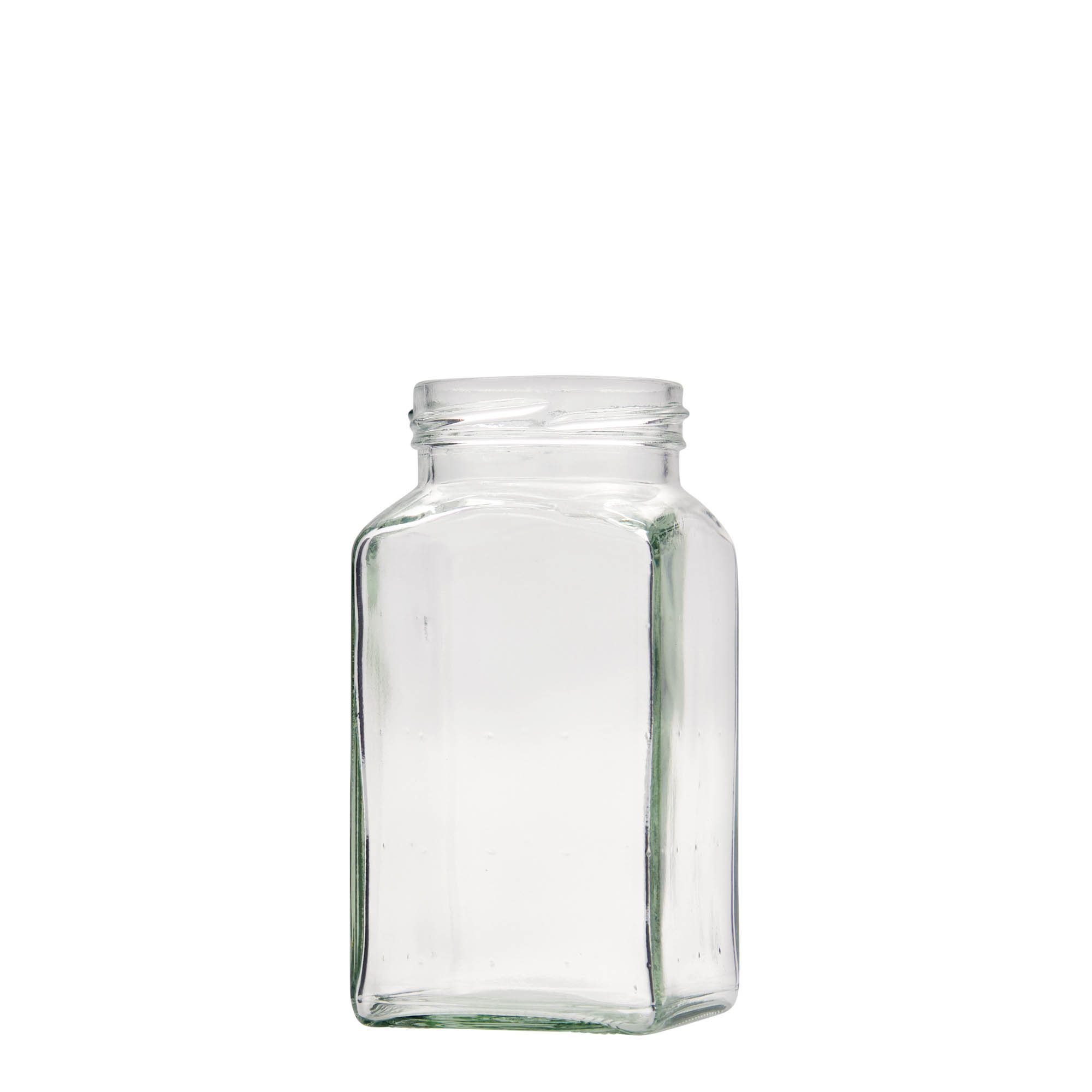 312 ml kvadrātveida stikla burka, atvere: Twist-Off (TO 58)