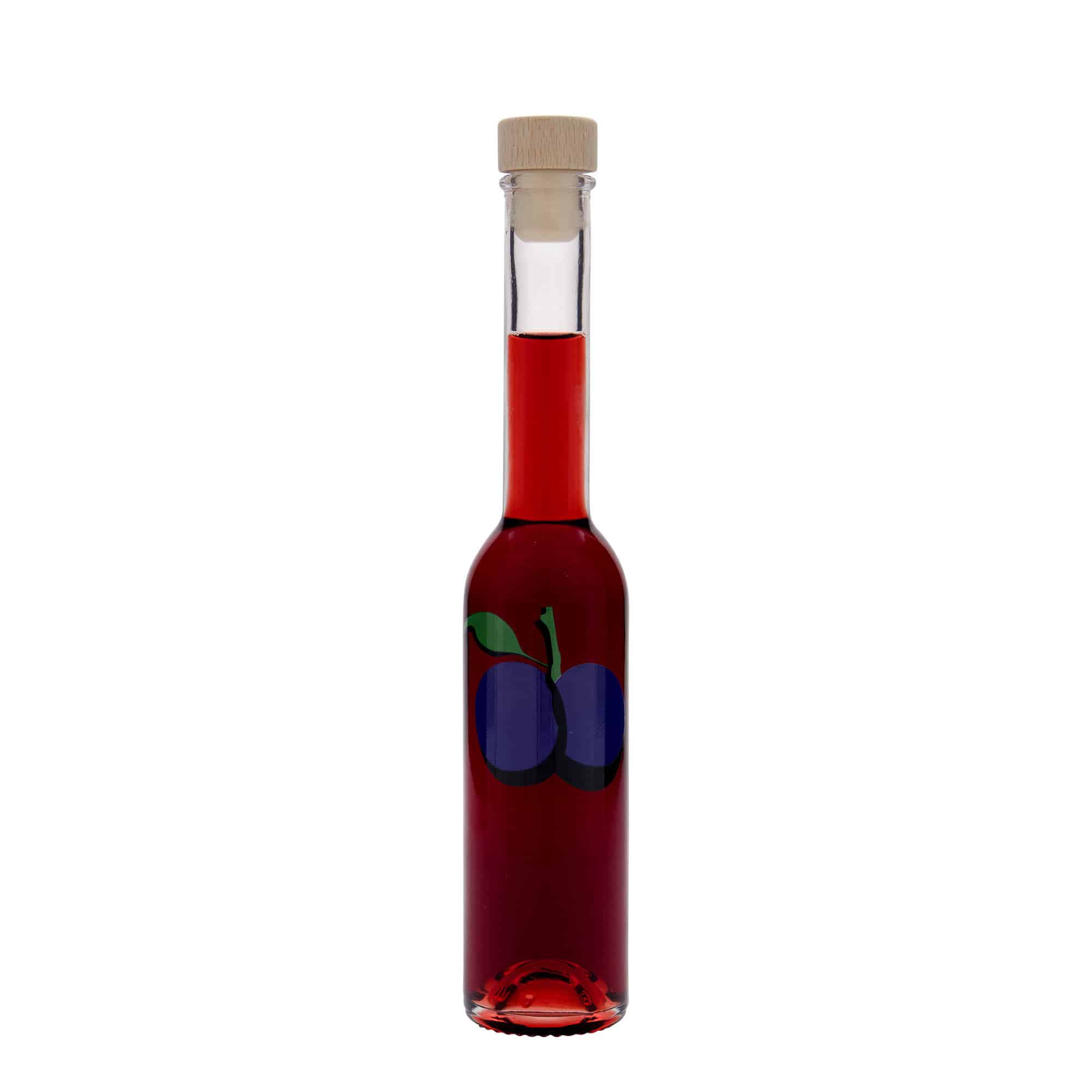200 ml stikla pudele 'Opera', motīvs: plūme, atvere: korķis