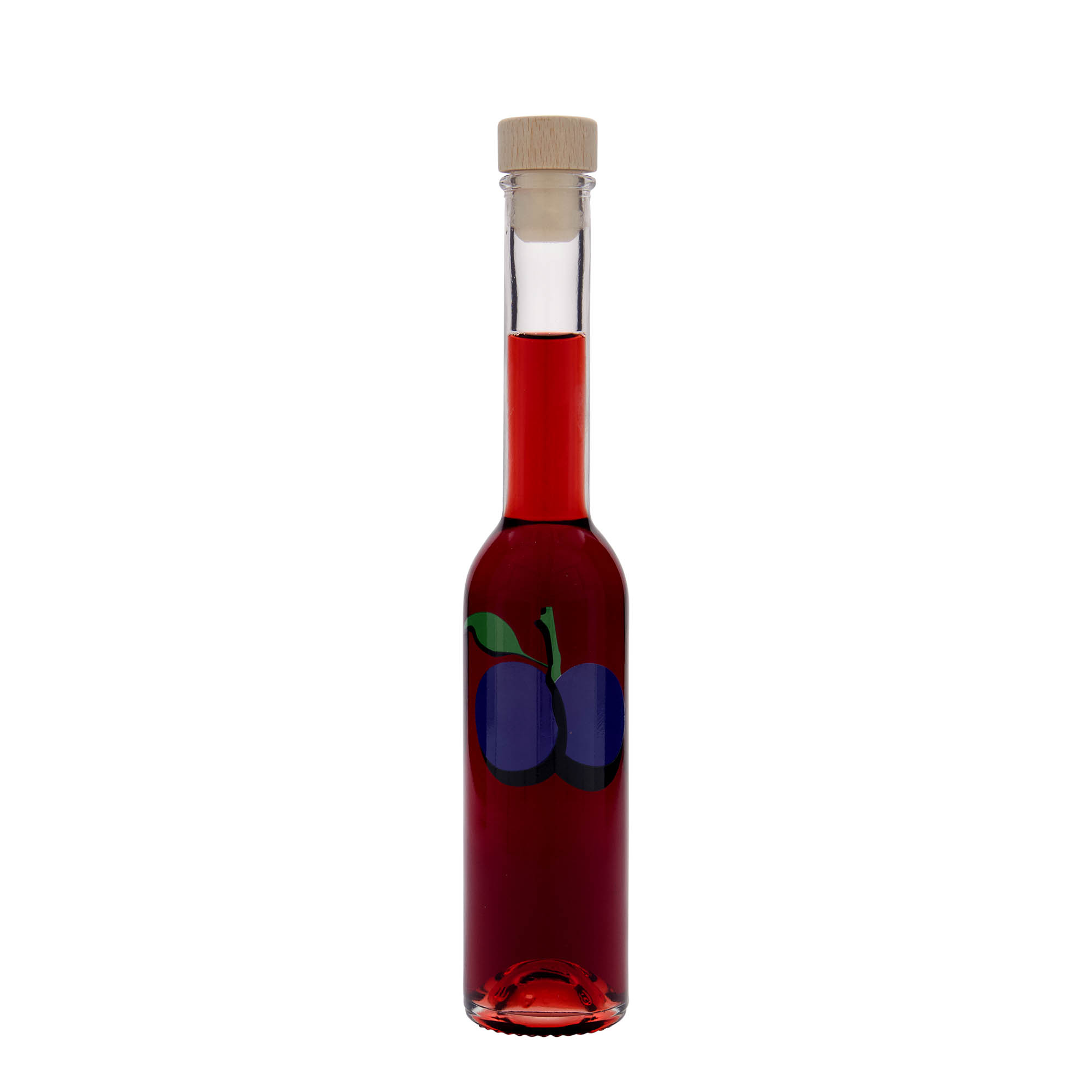200 ml stikla pudele 'Opera', motīvs: plūme, atvere: korķis 200 ml stikla pudele 'Opera', motīvs: plūme, atvere: korķis
