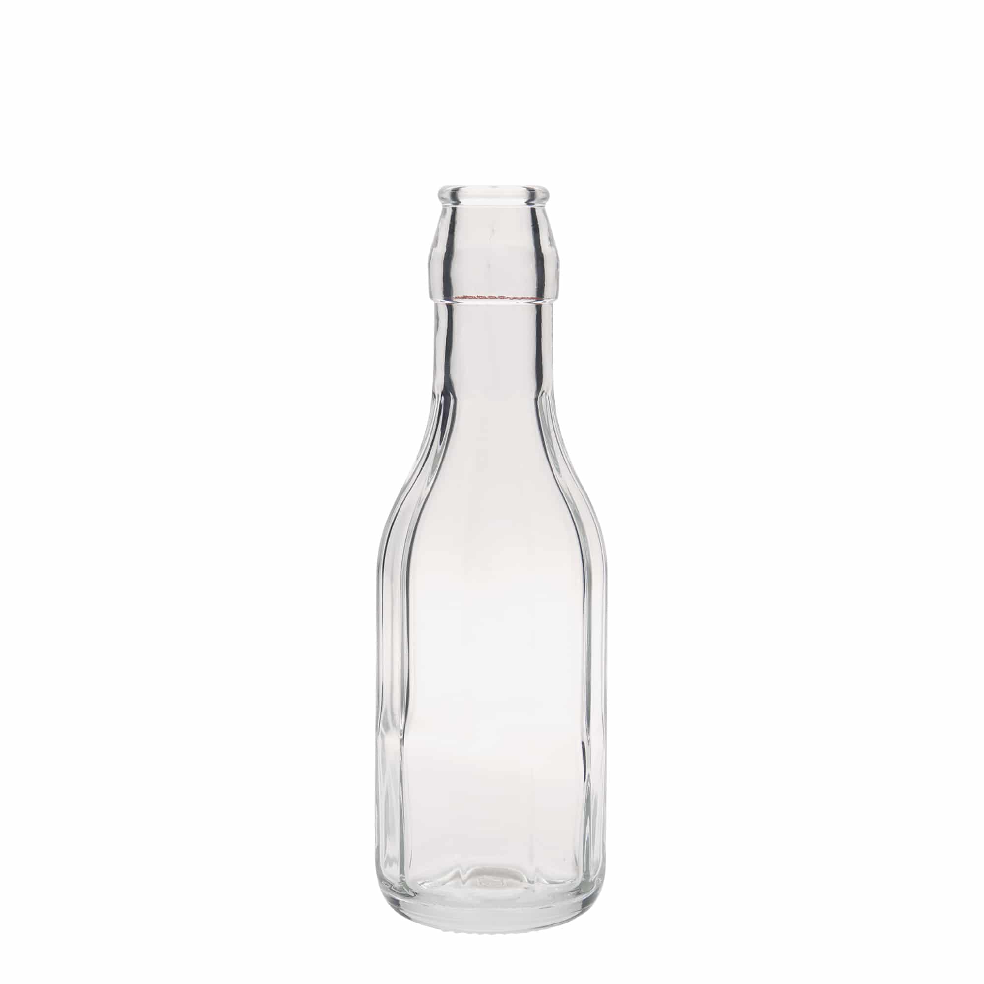 250 ml stikla pudele 'Bravo', desmitstūrainā, atvere: aizbāžņa aizdare