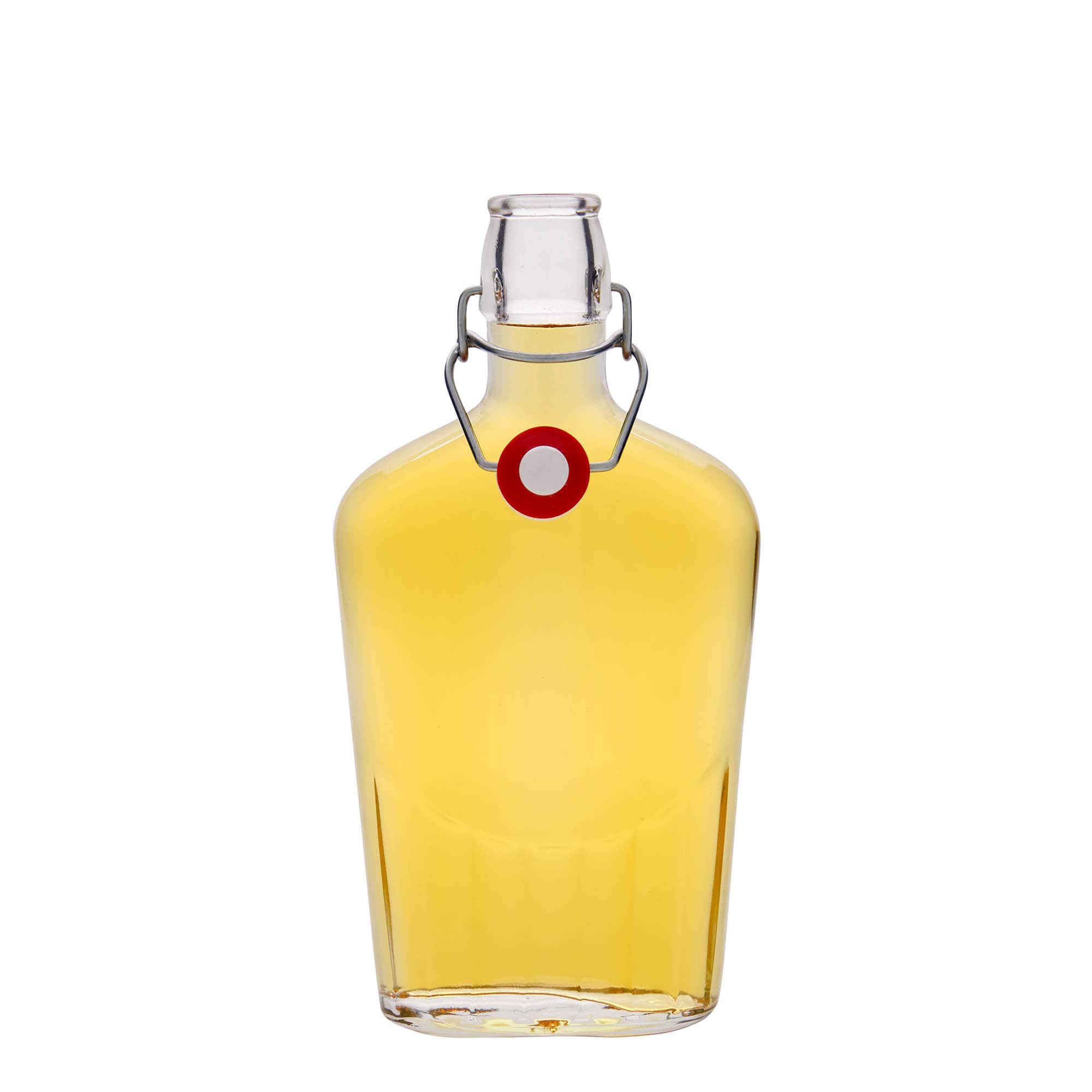500 ml stikla pudele 'Fiaschetta', ovāla, atvere: aizbīdņa aizdare