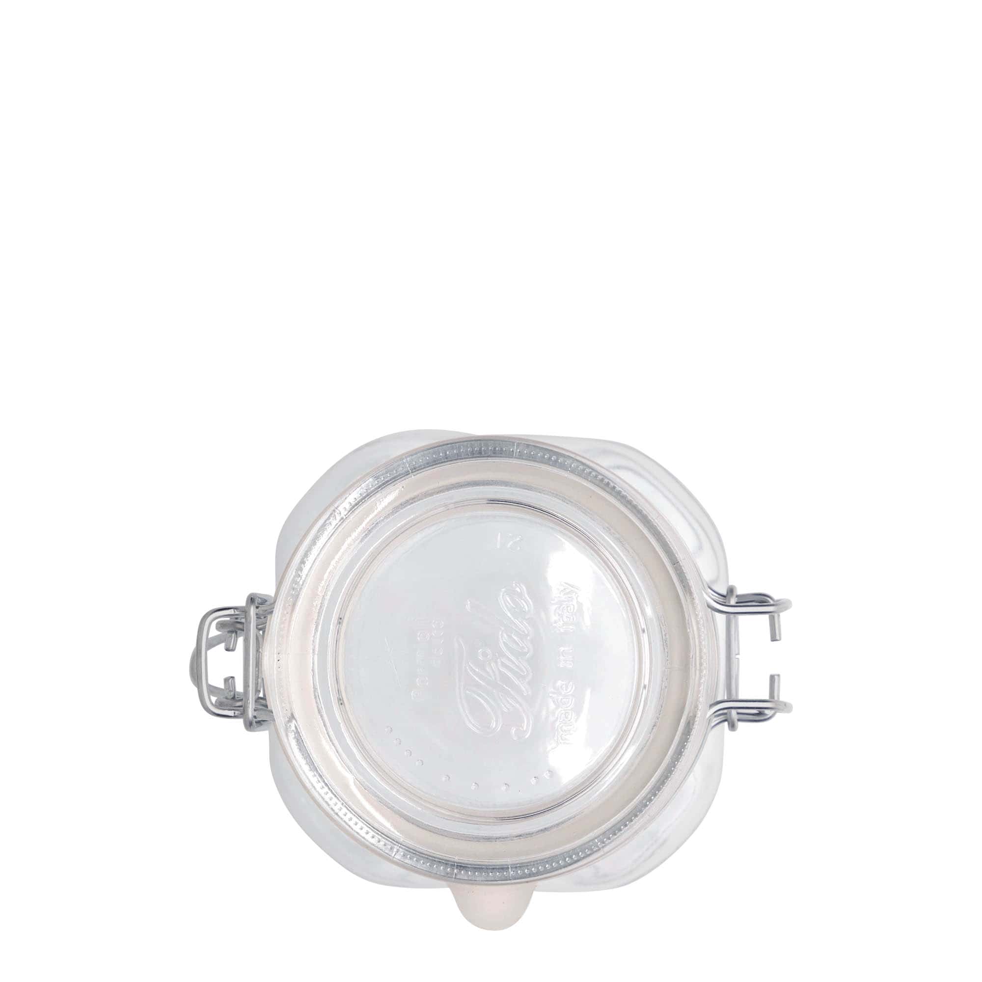 500 ml metāla aizdare stikla burka 'Fido', kvadrātveida, atvere: metāla aizdare